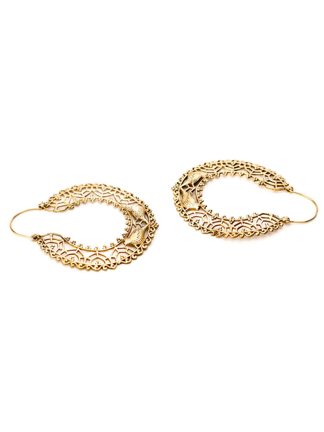 Festive Wear Hoops Earrings - Western Gold-Plated Brass Earrings By Studio One Love
