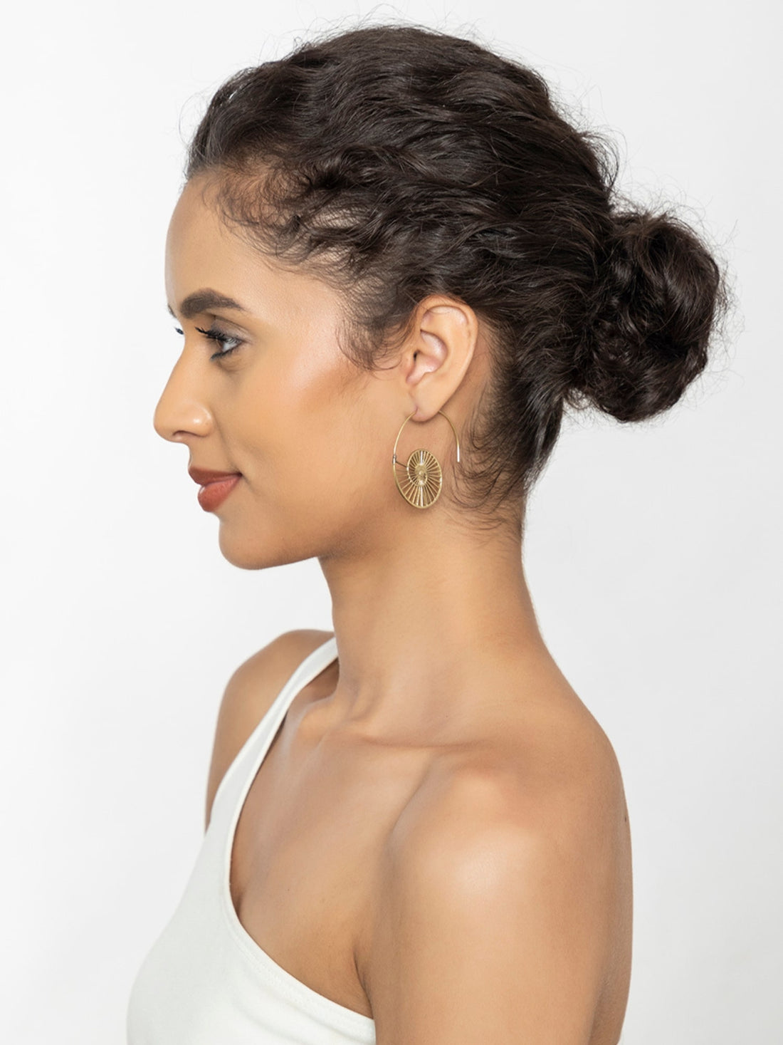 Festive Wear Hoops Earrings - Western Gold-Plated Brass Earrings By Studio One Love