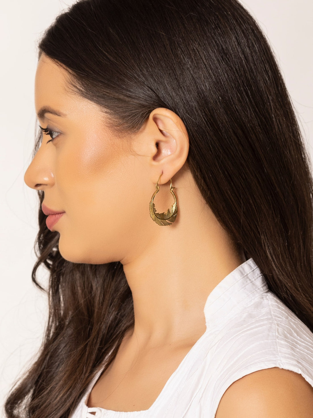 Daily Wear Hoops Earrings - Western Gold-Plated Brass Earrings By Studio One Love