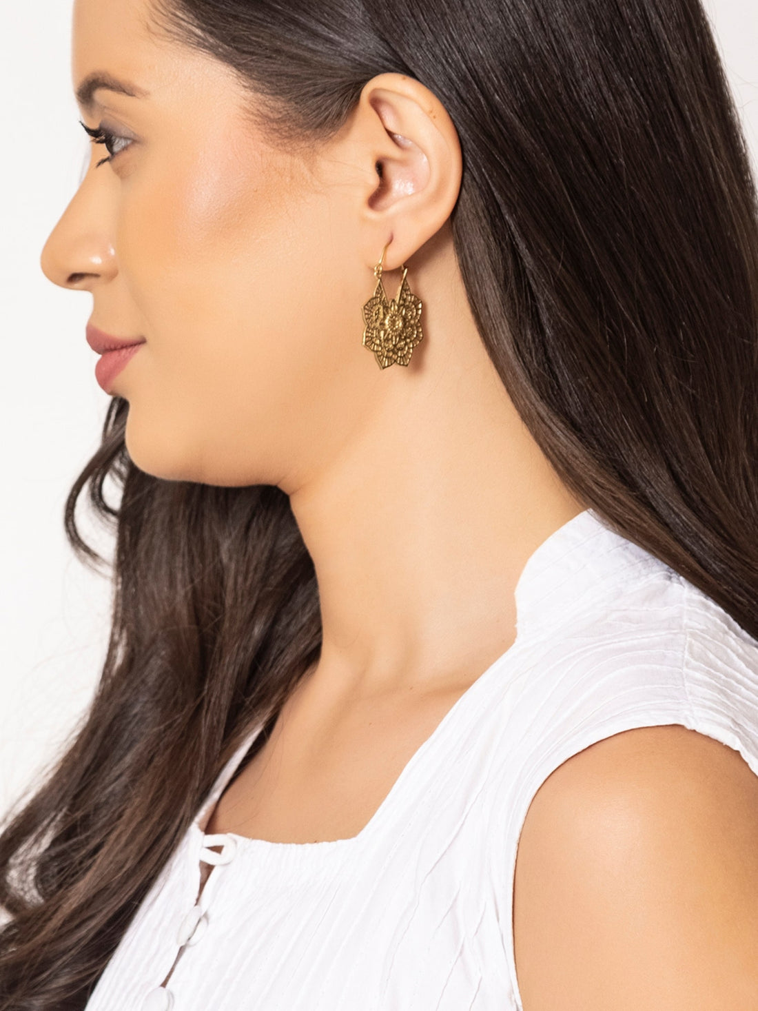 Festive Wear Hoops Earrings - Traditional Gold-Plated Brass Earrings By Studio One Love