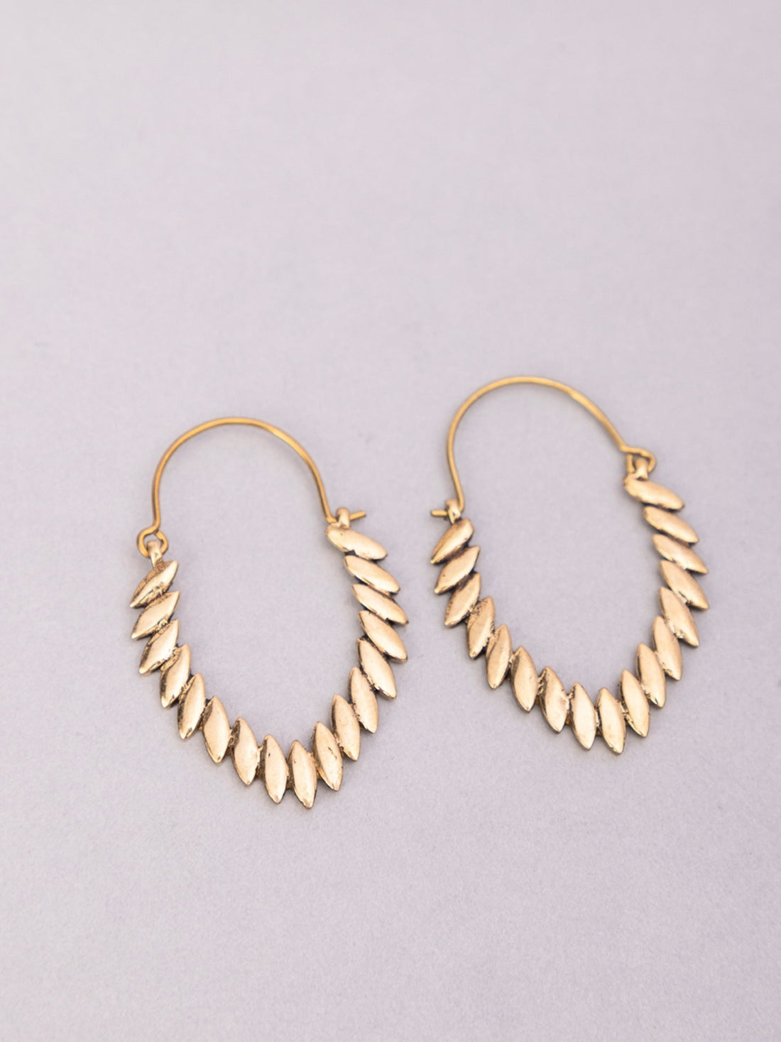 Work Wear Hoops Earrings - Western Gold-Plated Brass Earrings By Studio One Love