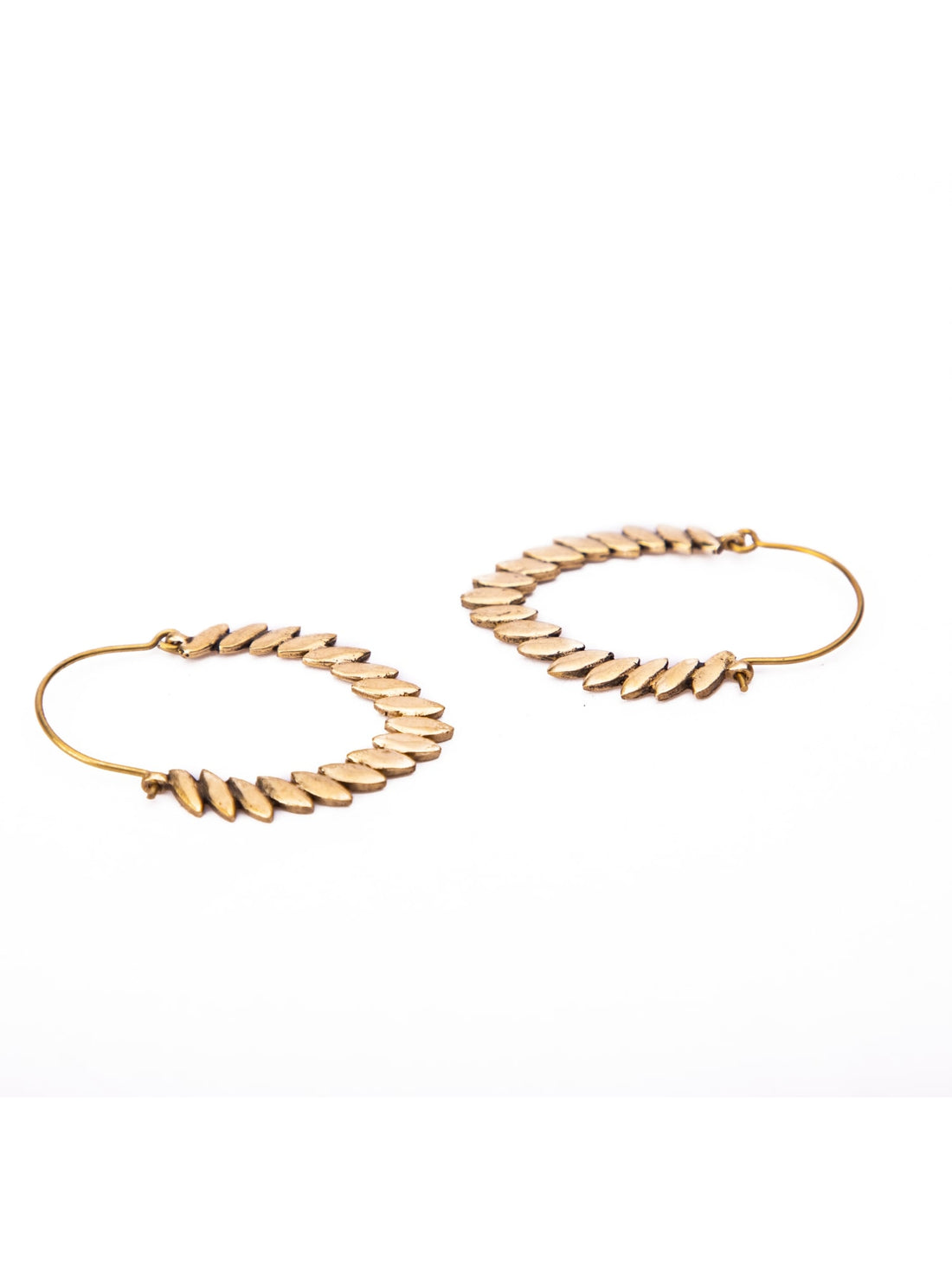 Work Wear Hoops Earrings - Western Gold-Plated Brass Earrings By Studio One Love