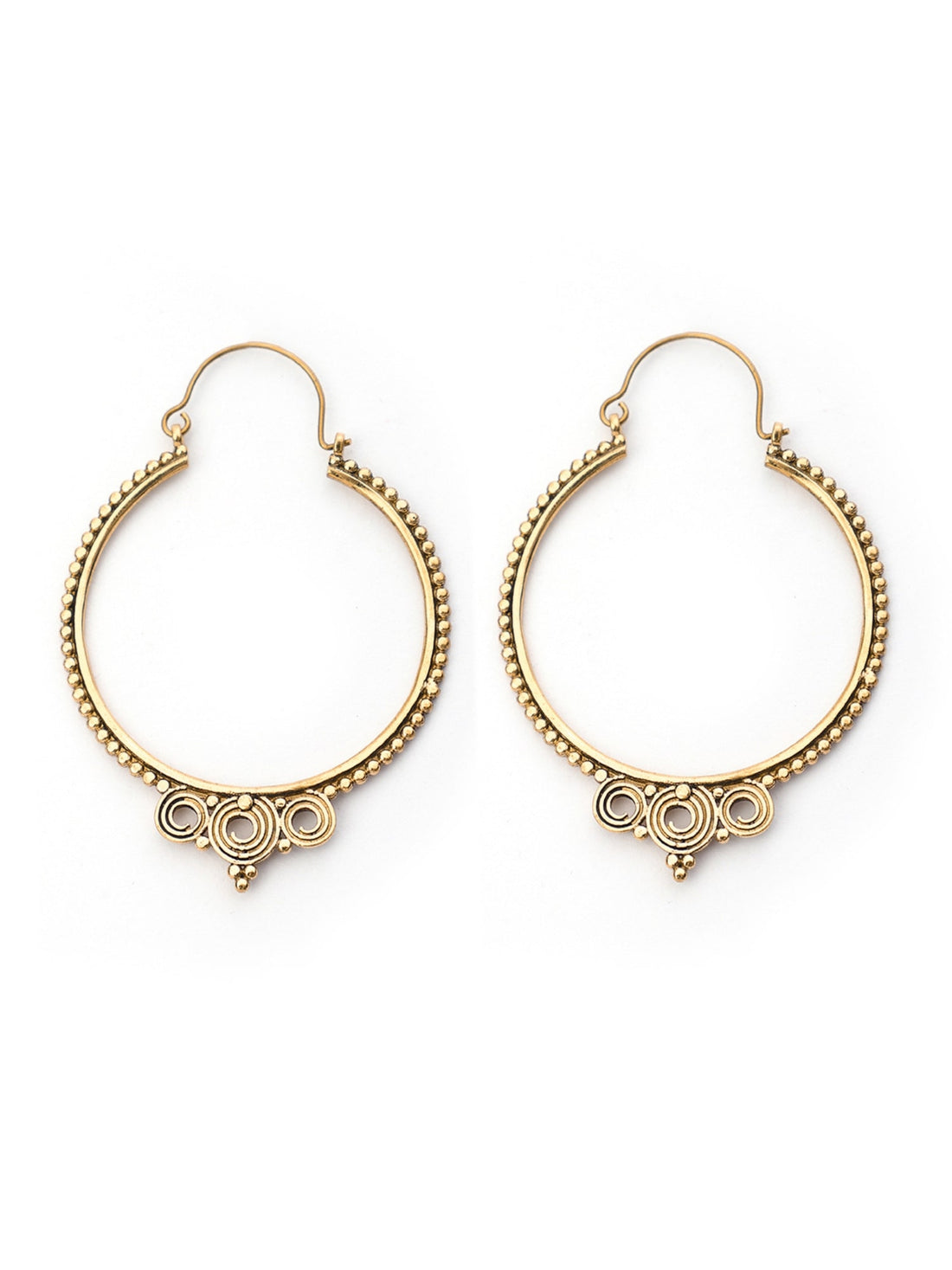 Daily Wear Hoops Earrings - Traditional Gold-Plated Brass Earrings By Studio One Love