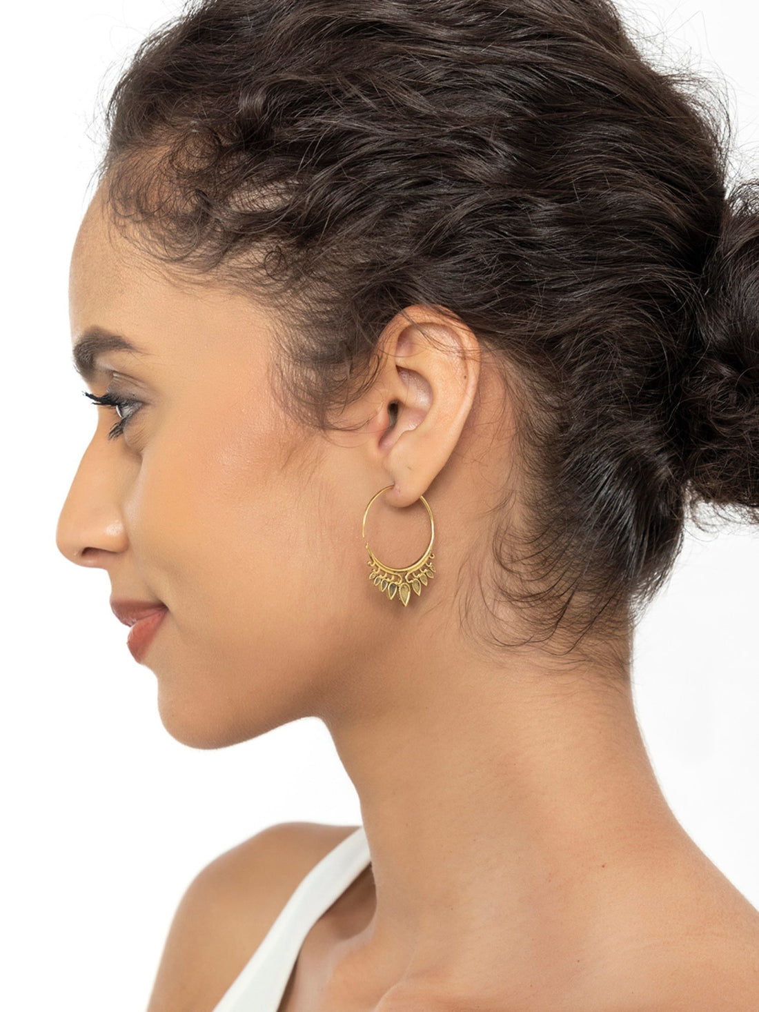 Work Wear Hoops Earrings - Traditional Gold-Plated Brass Earrings By Studio One Love