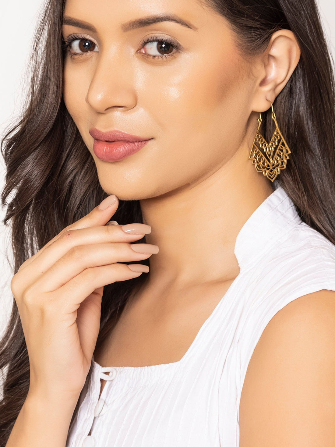 Daily Wear Hoops Earrings - Traditional Gold-Plated Brass Earrings By Studio One Love