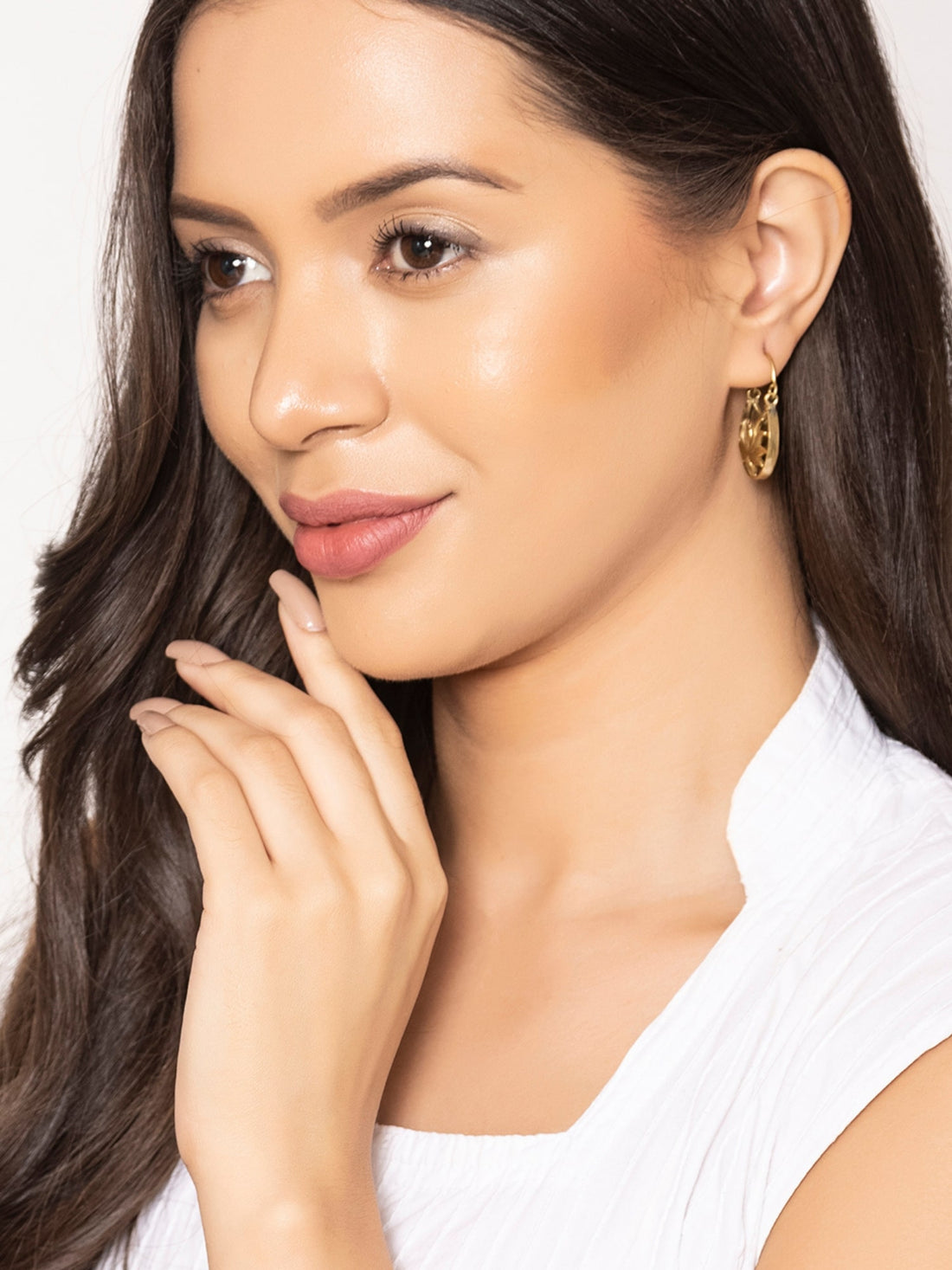 Daily Wear Hoops Earrings - Traditional Gold-Plated Brass Earrings By Studio One Love