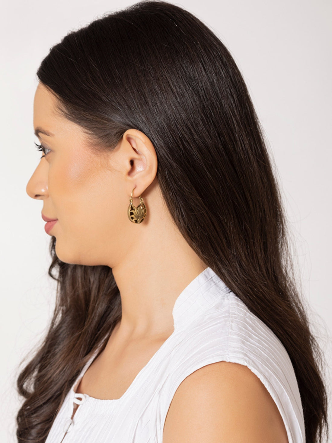 Daily Wear Hoops Earrings - Traditional Gold-Plated Brass Earrings By Studio One Love