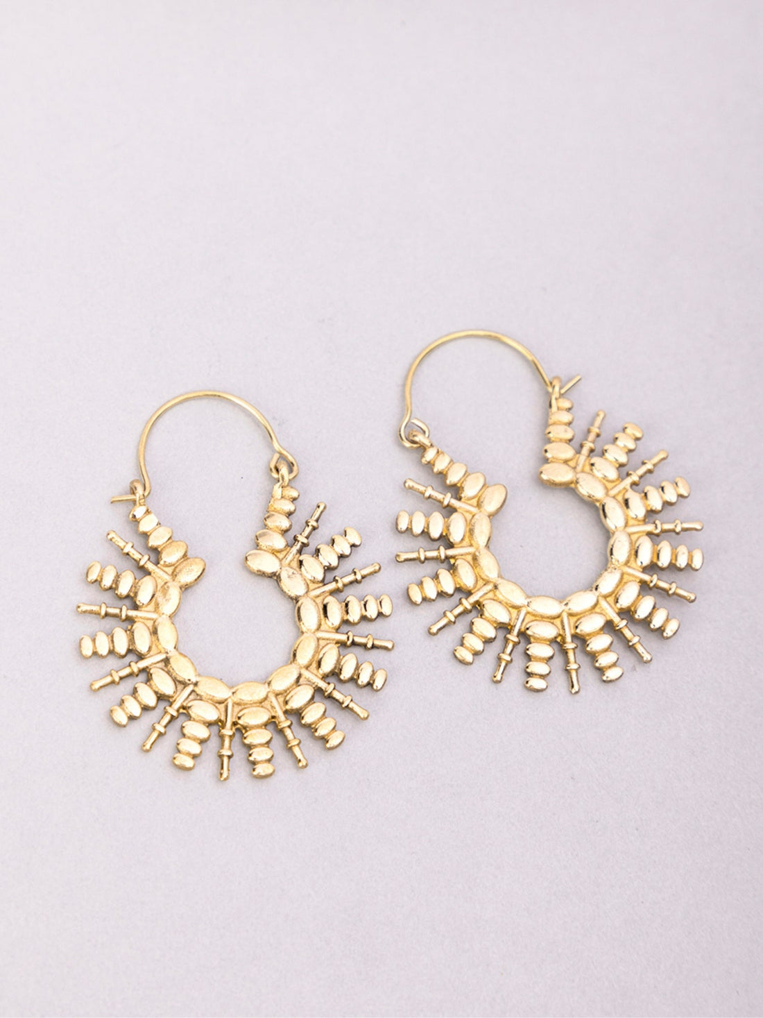 Daily Wear Hoops Earrings - Traditional Gold-Plated Brass Earrings By Studio One Love