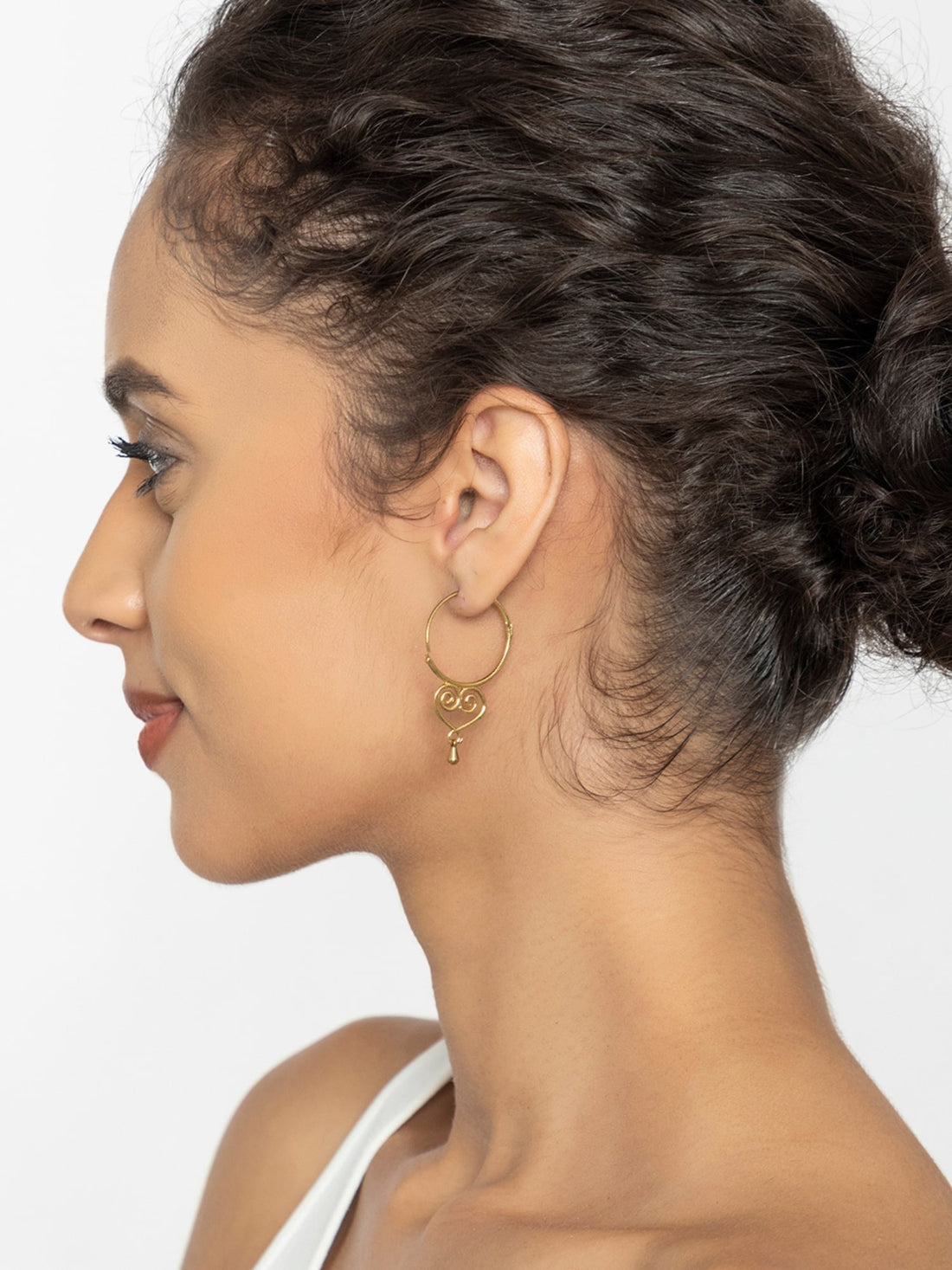 Daily Wear Hoops Earrings - Traditional Gold-Plated Brass Earrings By Studio One Love