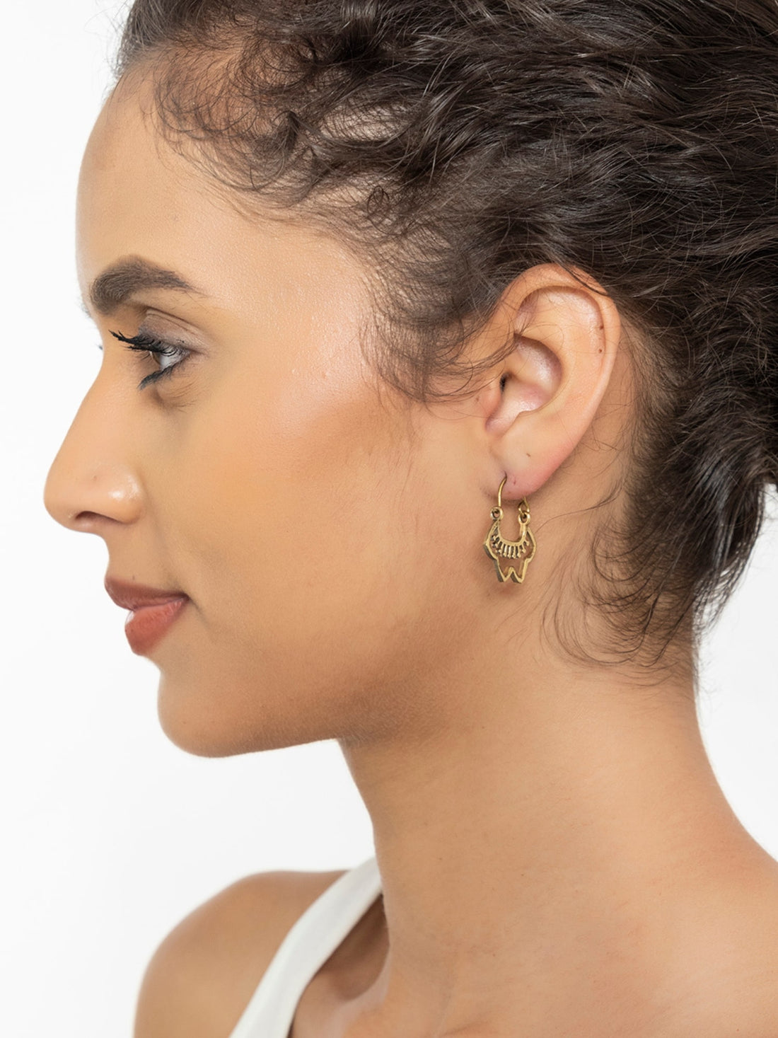 Daily Wear Hoops Earrings - Western Gold-Plated Brass Earrings By Studio One Love