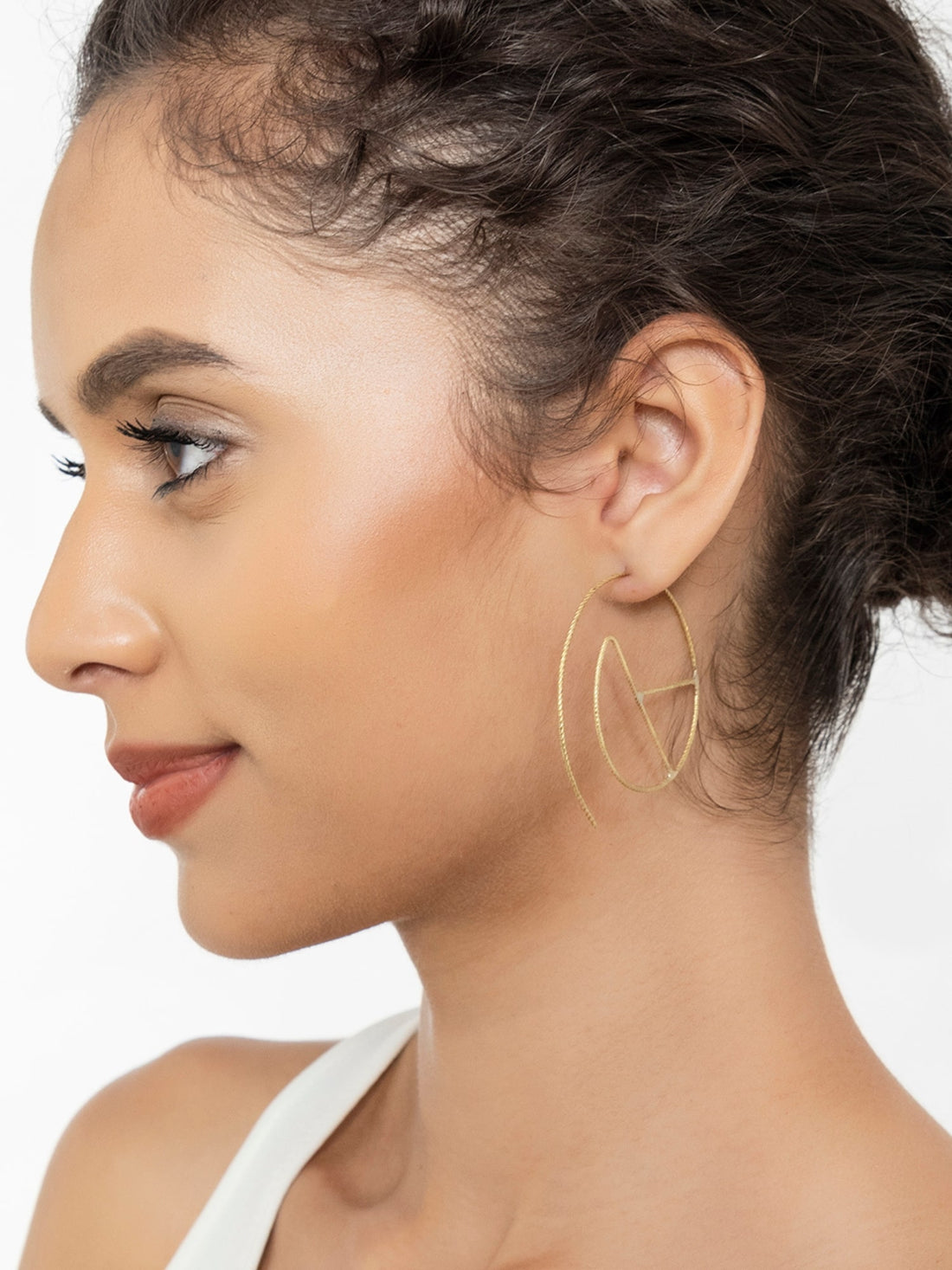 Daily Wear Hoops Earrings - Western Gold-Plated Brass Earrings By Studio One Love