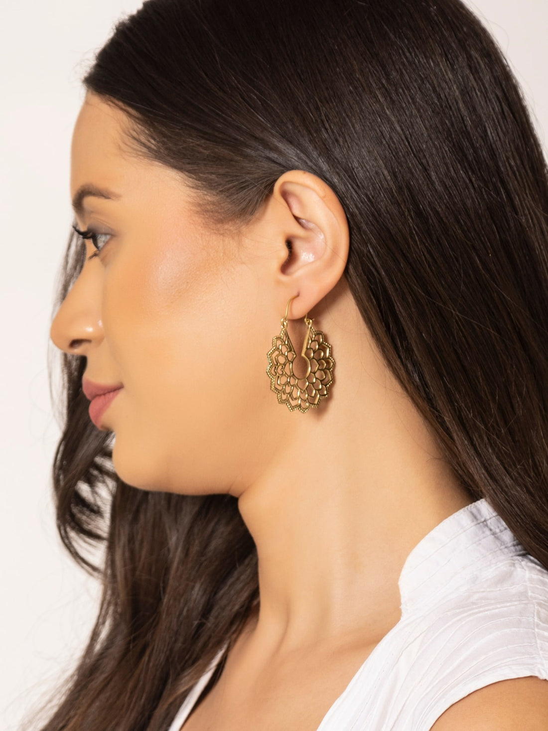 Daily Wear Hoops Earrings - Traditional Treasures Gold and Silver-Plated Brass Earrings By Studio One Love