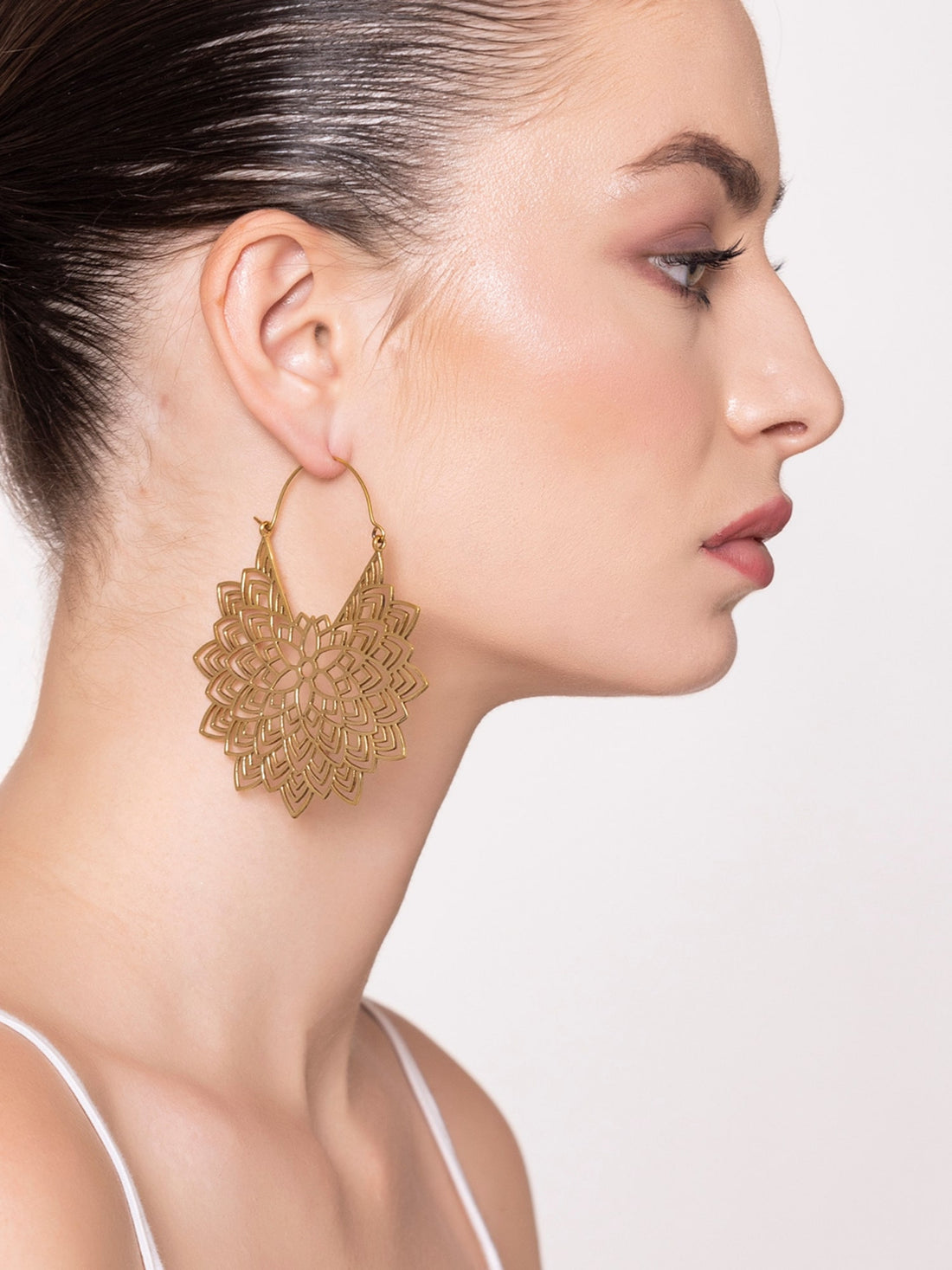 Party Wear Hoops Earrings - Bold Celebration Gold-Plated Brass Earrings By Studio One Love