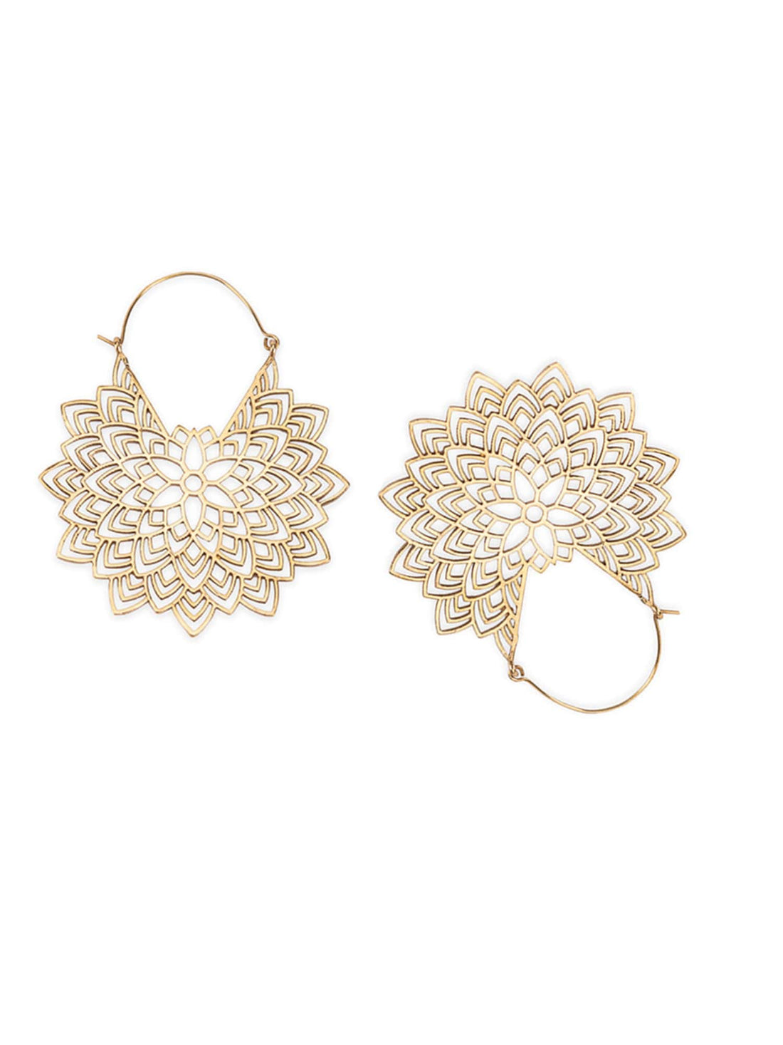 Party Wear Hoops Earrings - Bold Celebration Gold-Plated Brass Earrings By Studio One Love