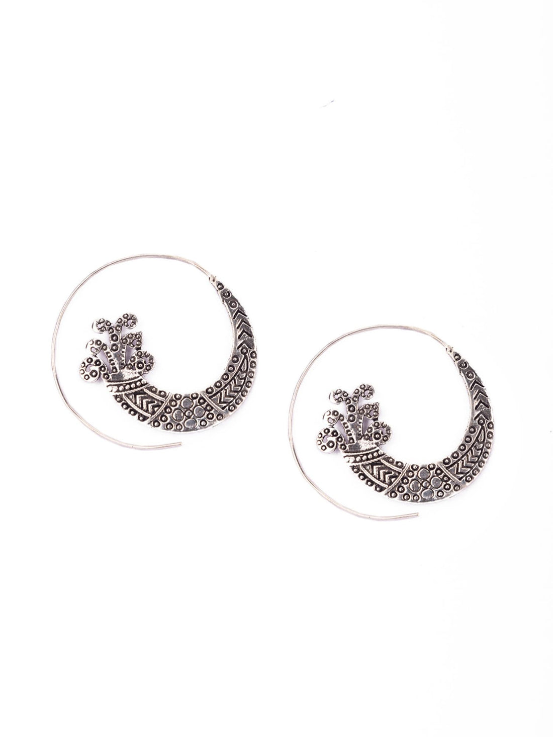 Party Wear Hoops Earrings - Party Elegance Silver-Plated Brass Earrings By Studio One Love