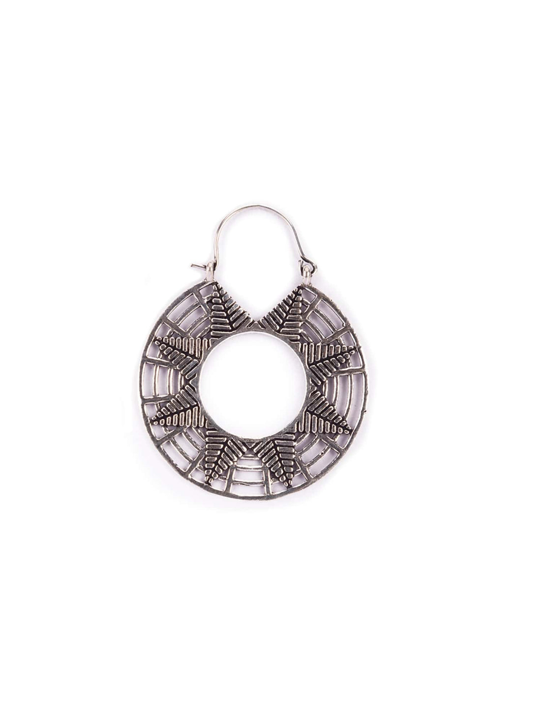 Daily Wear Hoops Earrings - Geometric Harmony Silver-Plated Brass Earrings By Studio One Love