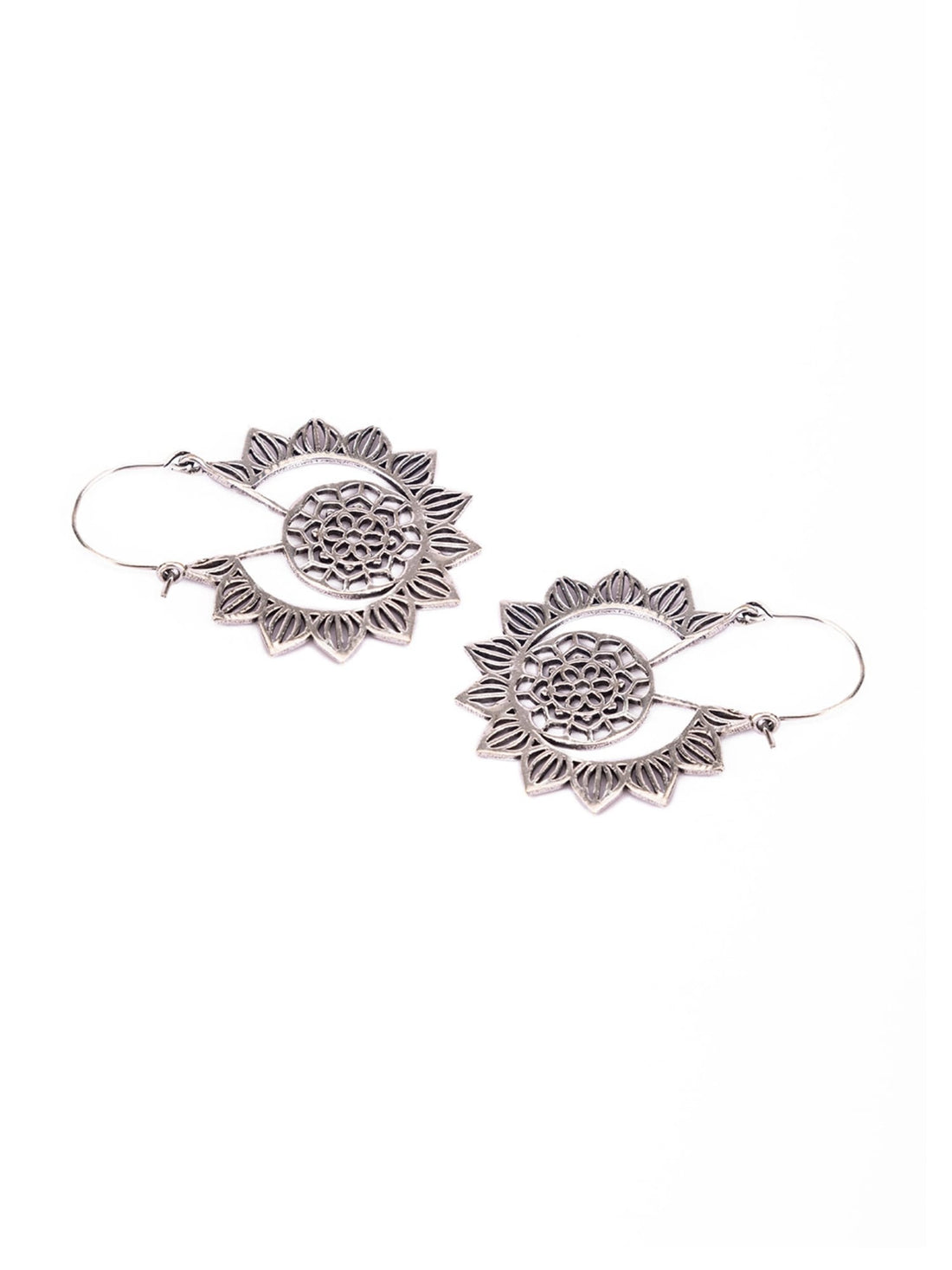 Daily Wear Hoops Earrings - Minimalist Symmetry Silver-Plated Brass Earrings By Studio One Love