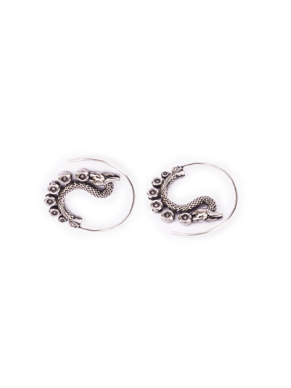 Daily Wear Hoops Earrings - Mystic Dragon Silver-Plated Brass Earrings By Studio One Love