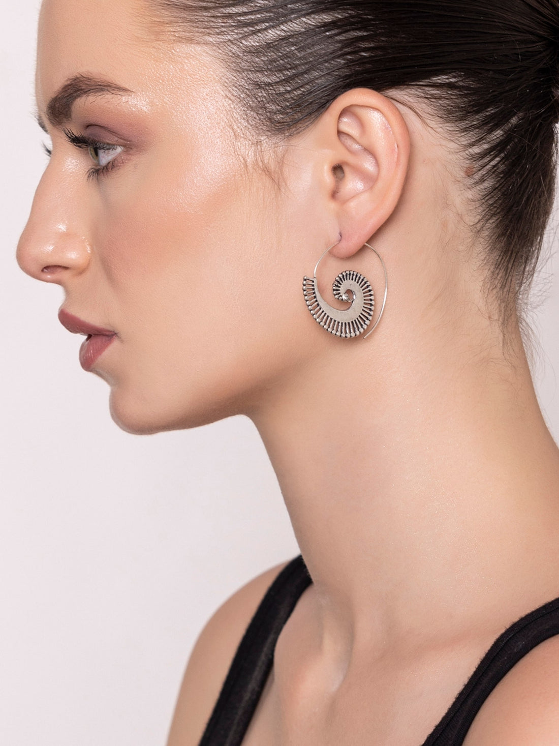 Work Wear Hoops Earrings - Timeless Simplicity Silver-Plated Brass Earrings By Studio One Love