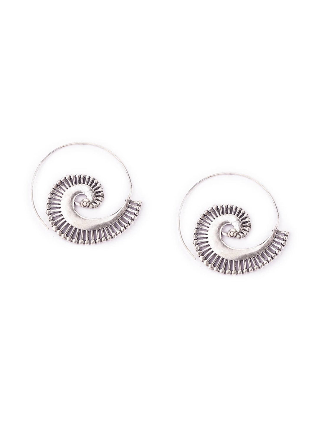 Work Wear Hoops Earrings - Timeless Simplicity Silver-Plated Brass Earrings By Studio One Love