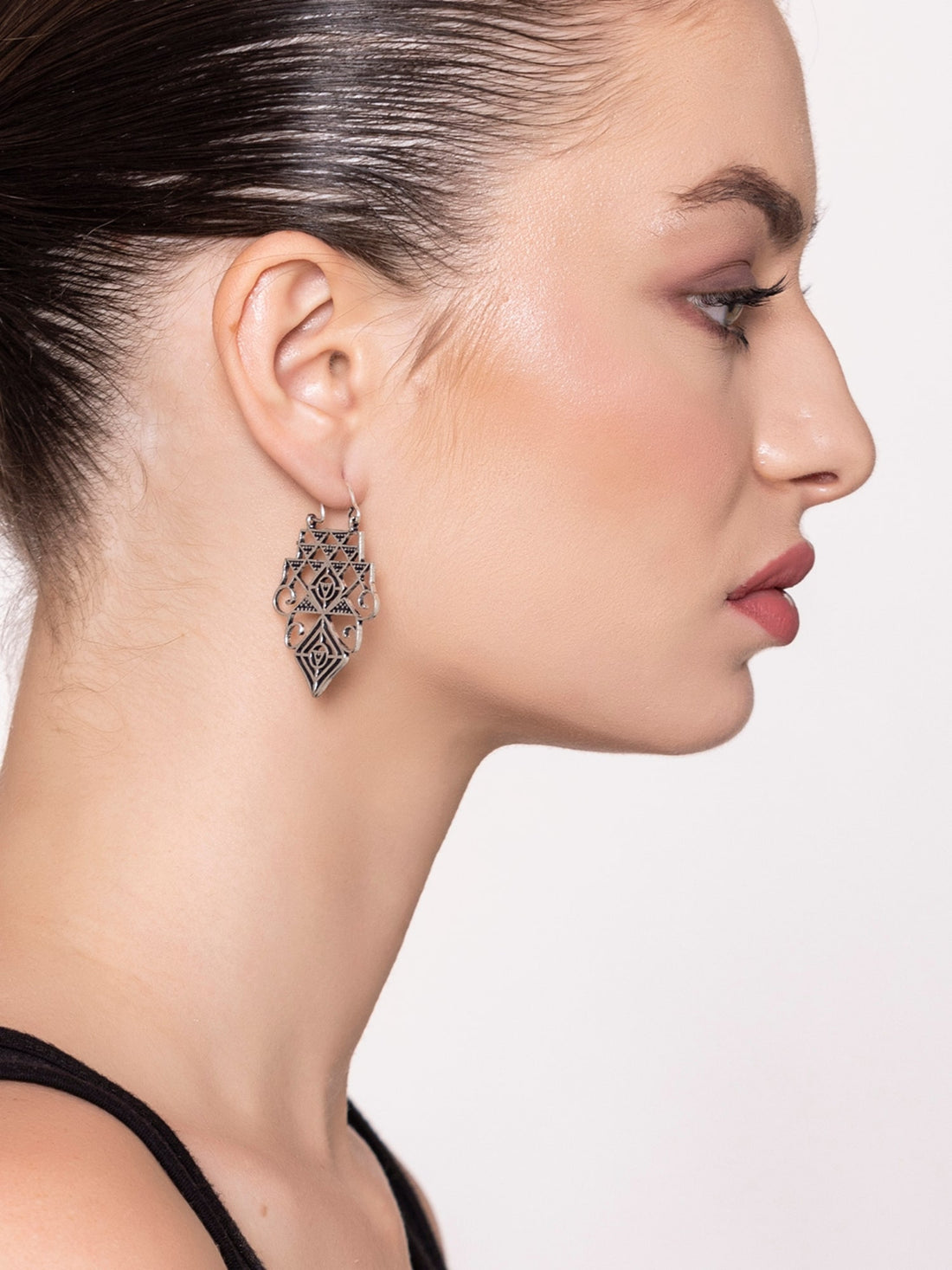 Festive Wear Hoops Earrings - Tribal Temptations Silver-Plated Brass Earrings By Studio One Love