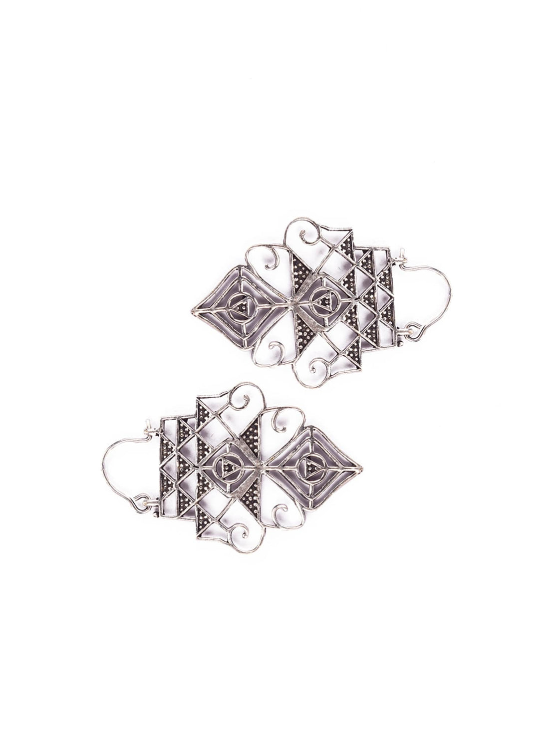 Festive Wear Hoops Earrings - Tribal Temptations Silver-Plated Brass Earrings By Studio One Love