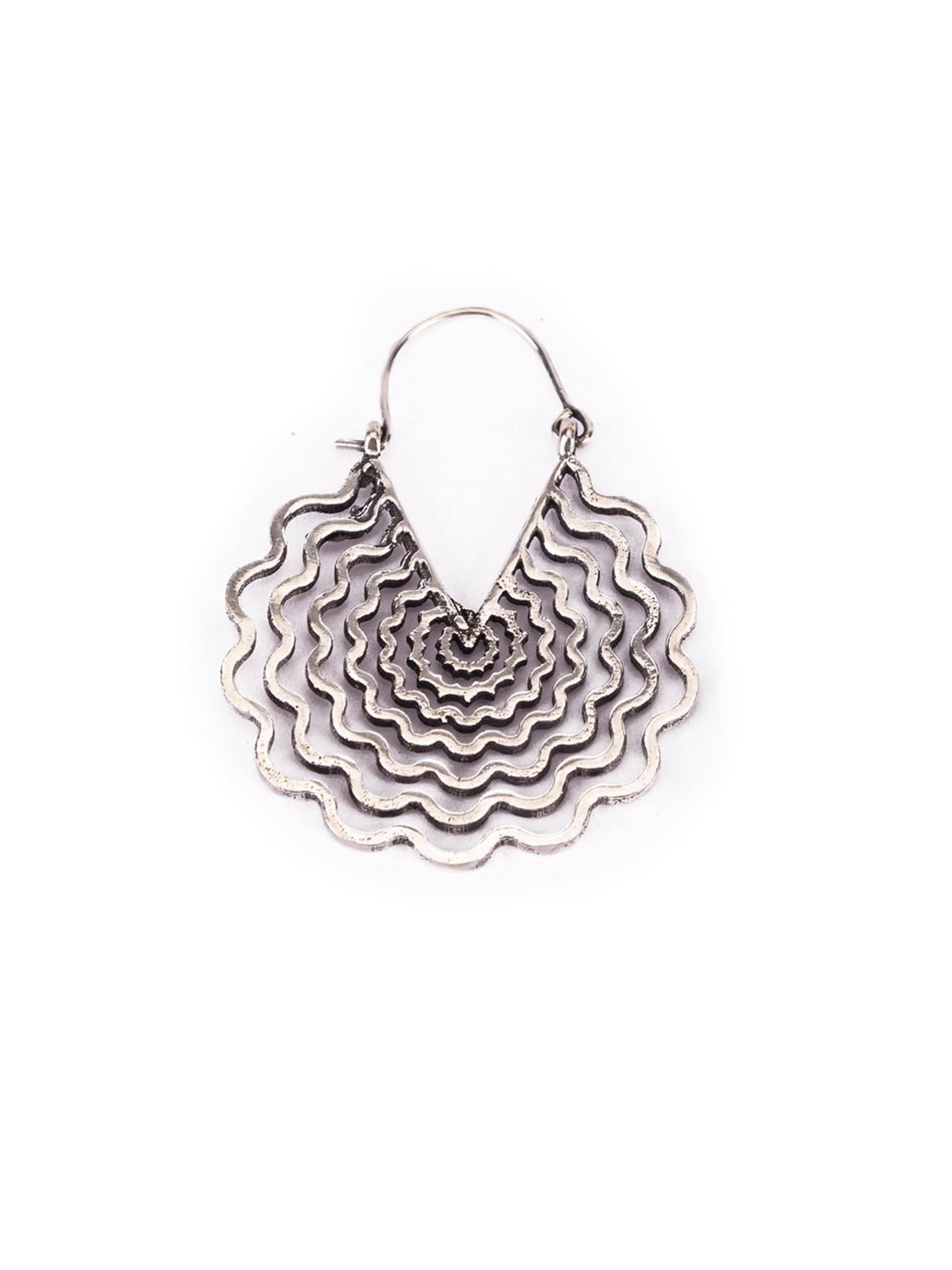 Daily Wear Hoops Earrings - Cascading Circles Silver-Plated Brass Earrings By Studio One Love