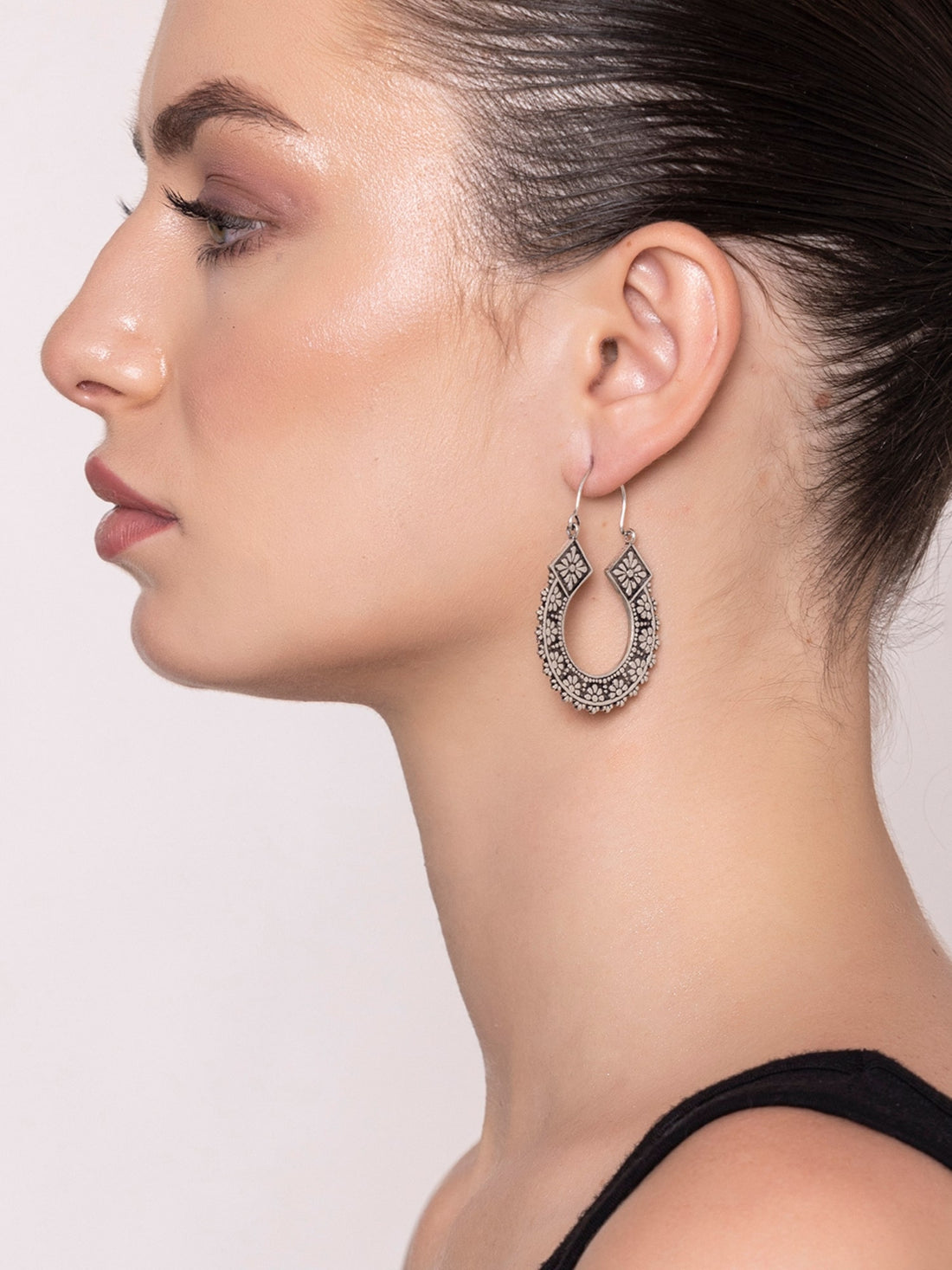 Daily Wear Hoops Earrings - Bohemian Treasures Silver-Plated Brass Earrings By Studio One Love