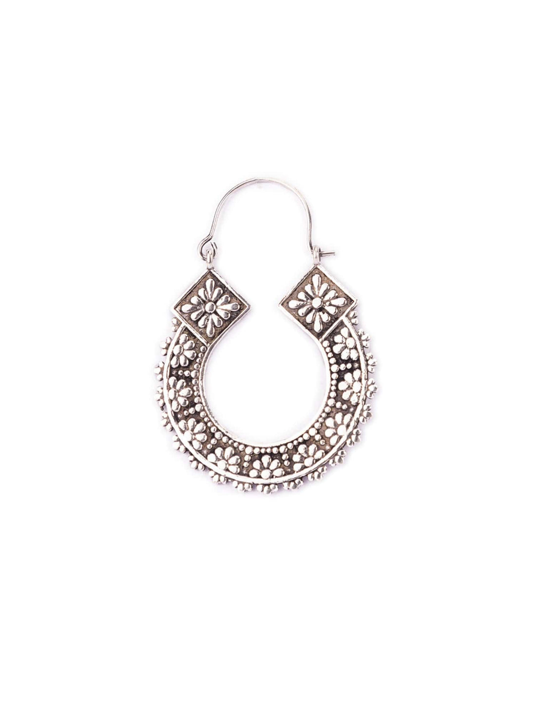 Daily Wear Hoops Earrings - Bohemian Treasures Silver-Plated Brass Earrings By Studio One Love