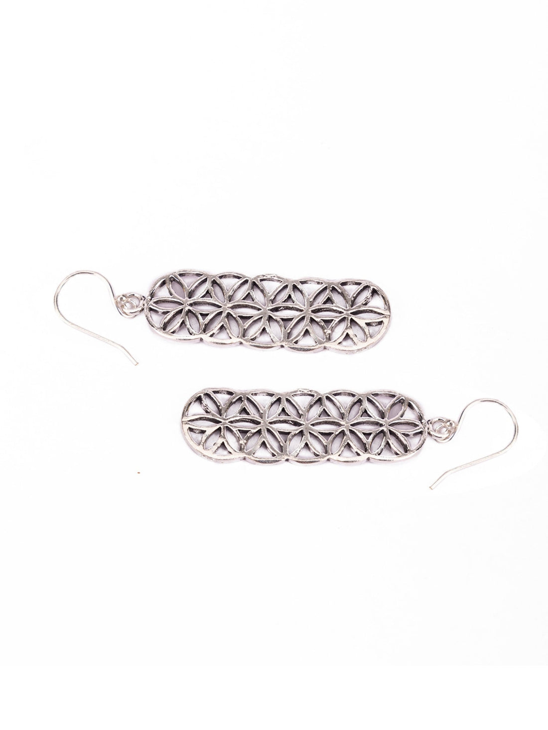 Festive Wear Drops & Danglers Earrings - Festive Facets Silver-Plated Brass Earrings By Studio One Love