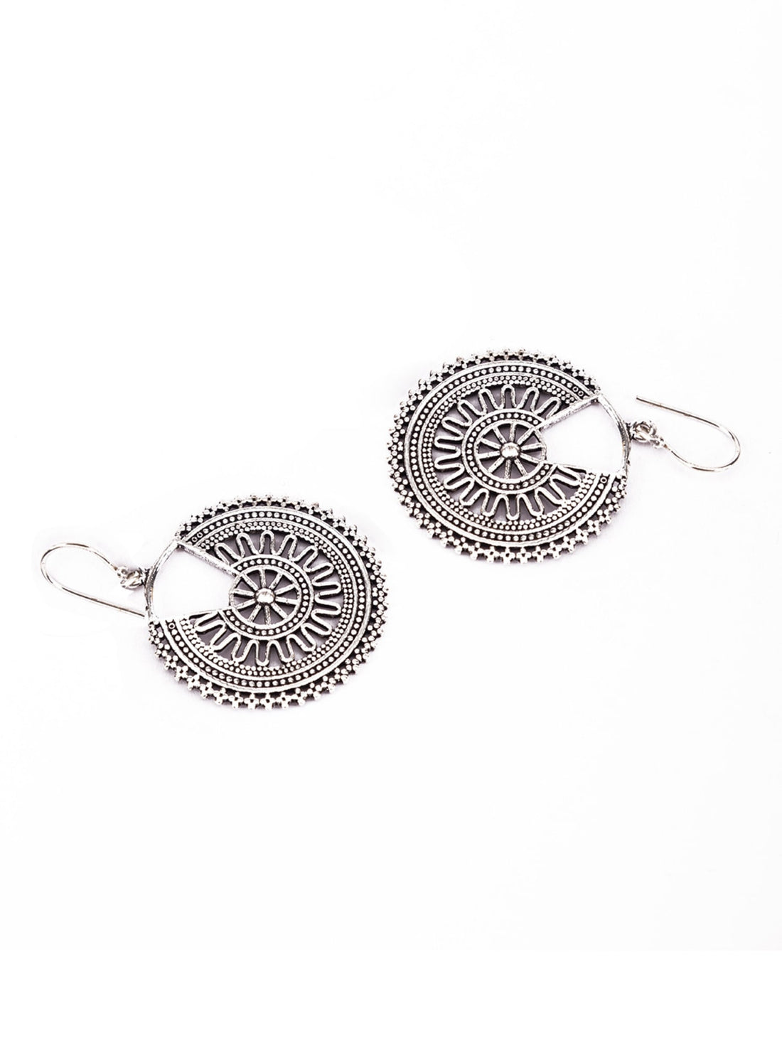 Party Wear Drops & Danglers Earrings - Ethnic Extravaganza Silver-Plated Brass Earrings By Studio One Love