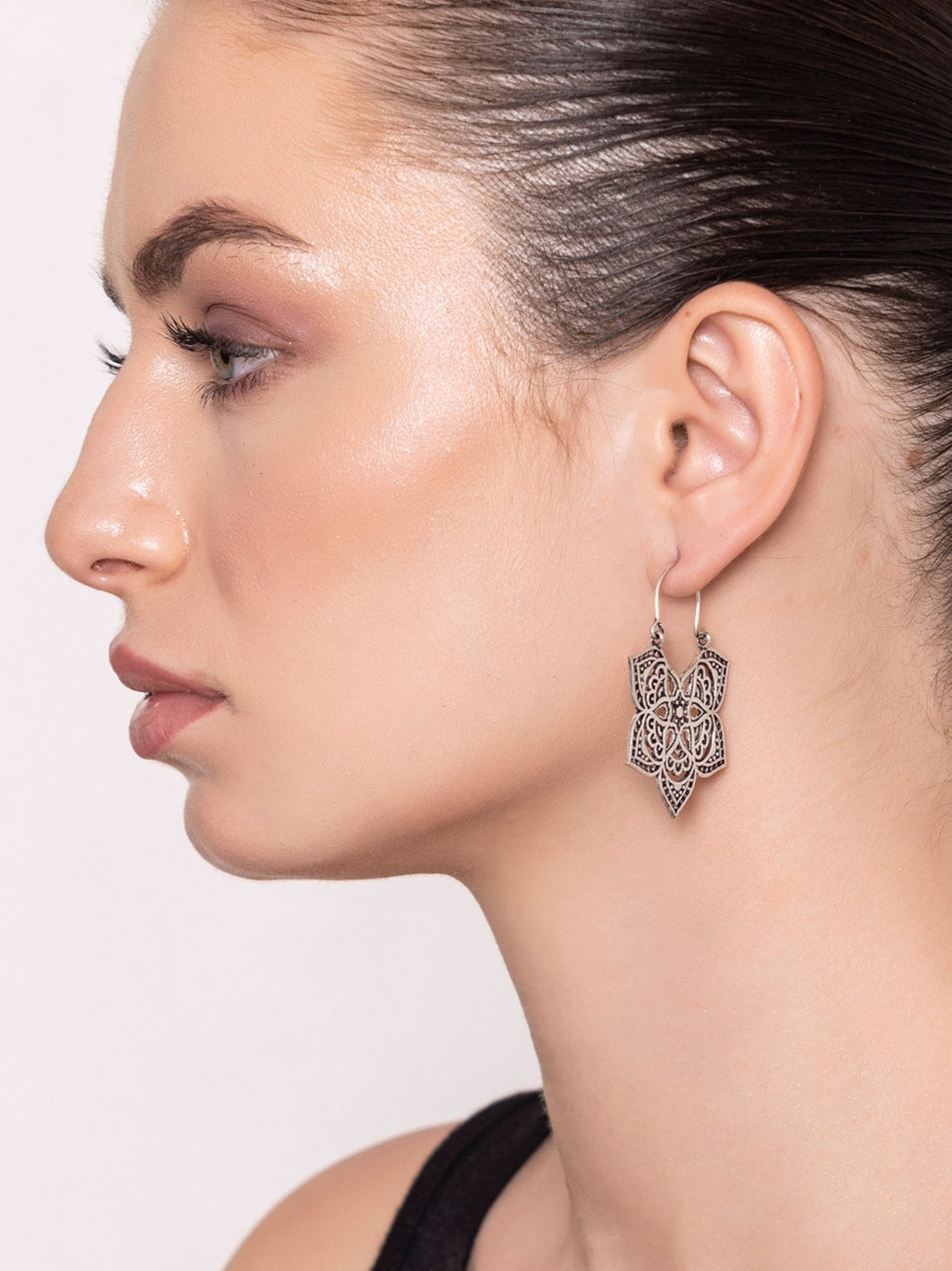 Daily Wear Hoops Earrings - Heritage Hues Silver-Plated Brass Earrings By Studio One Love