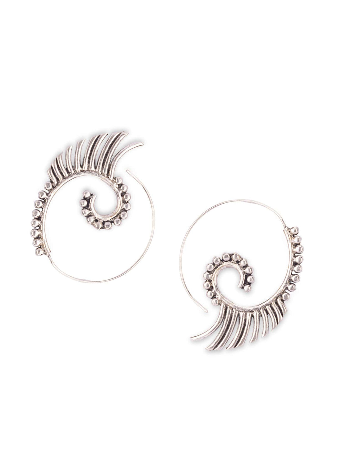 Party Wear Hoops Earrings - Urban Elegance Silver-Plated Brass Earrings By Studio One Love