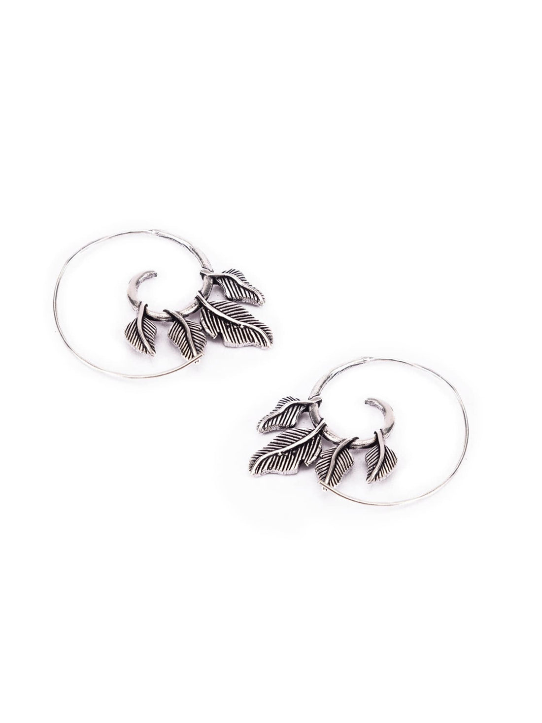 Party Wear Hoops Earrings - Western Silver-Plated Brass Earrings By Studio One Love