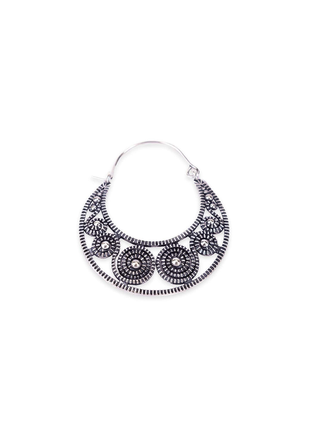 Festive Wear Hoops Earrings - Western Silver-Plated Brass Earrings By Studio One Love