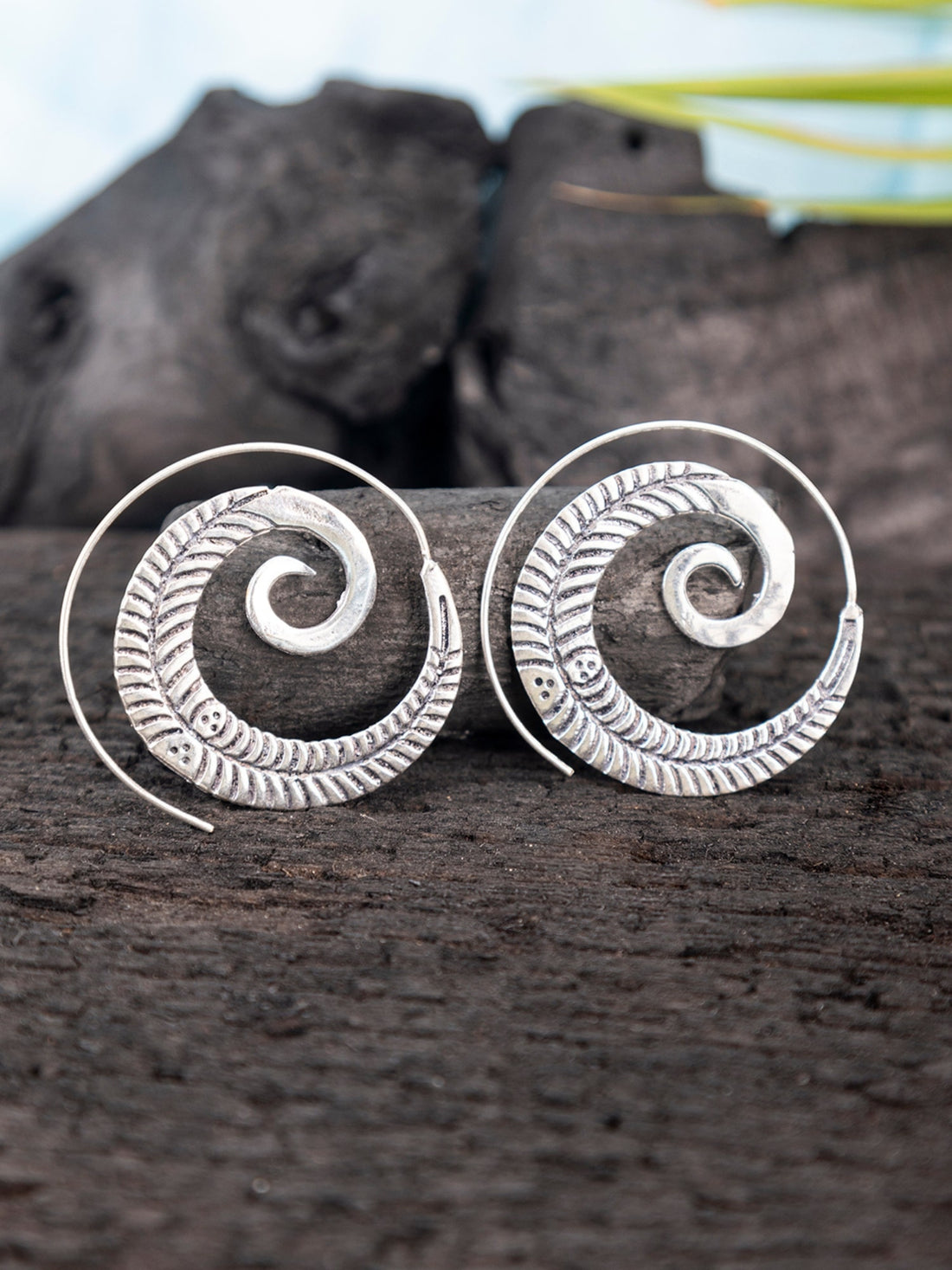 Daily Wear Hoops Earrings - Western Silver-Plated Brass Earrings By Studio One Love