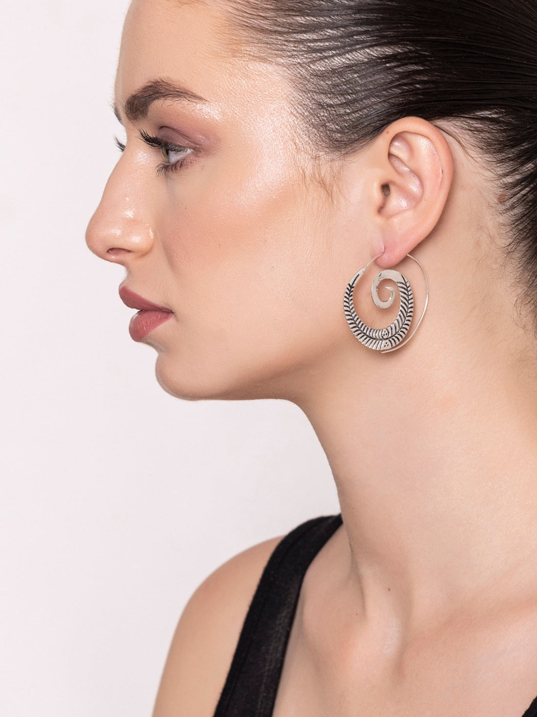 Daily Wear Hoops Earrings - Western Silver-Plated Brass Earrings By Studio One Love