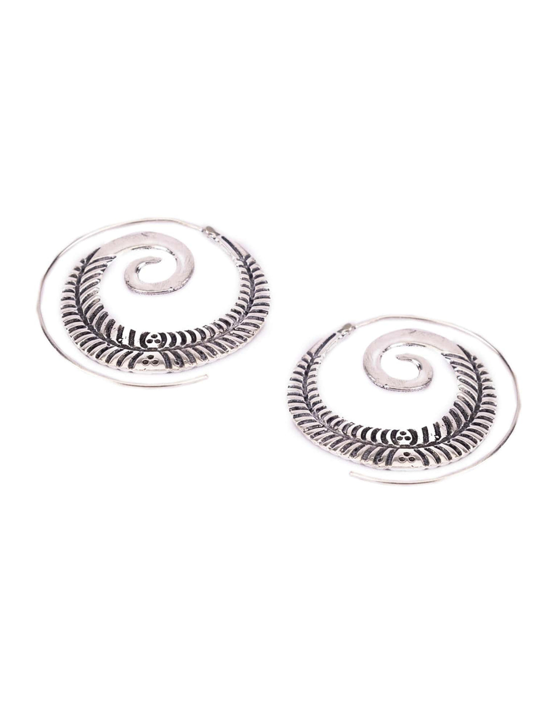 Daily Wear Hoops Earrings - Western Silver-Plated Brass Earrings By Studio One Love