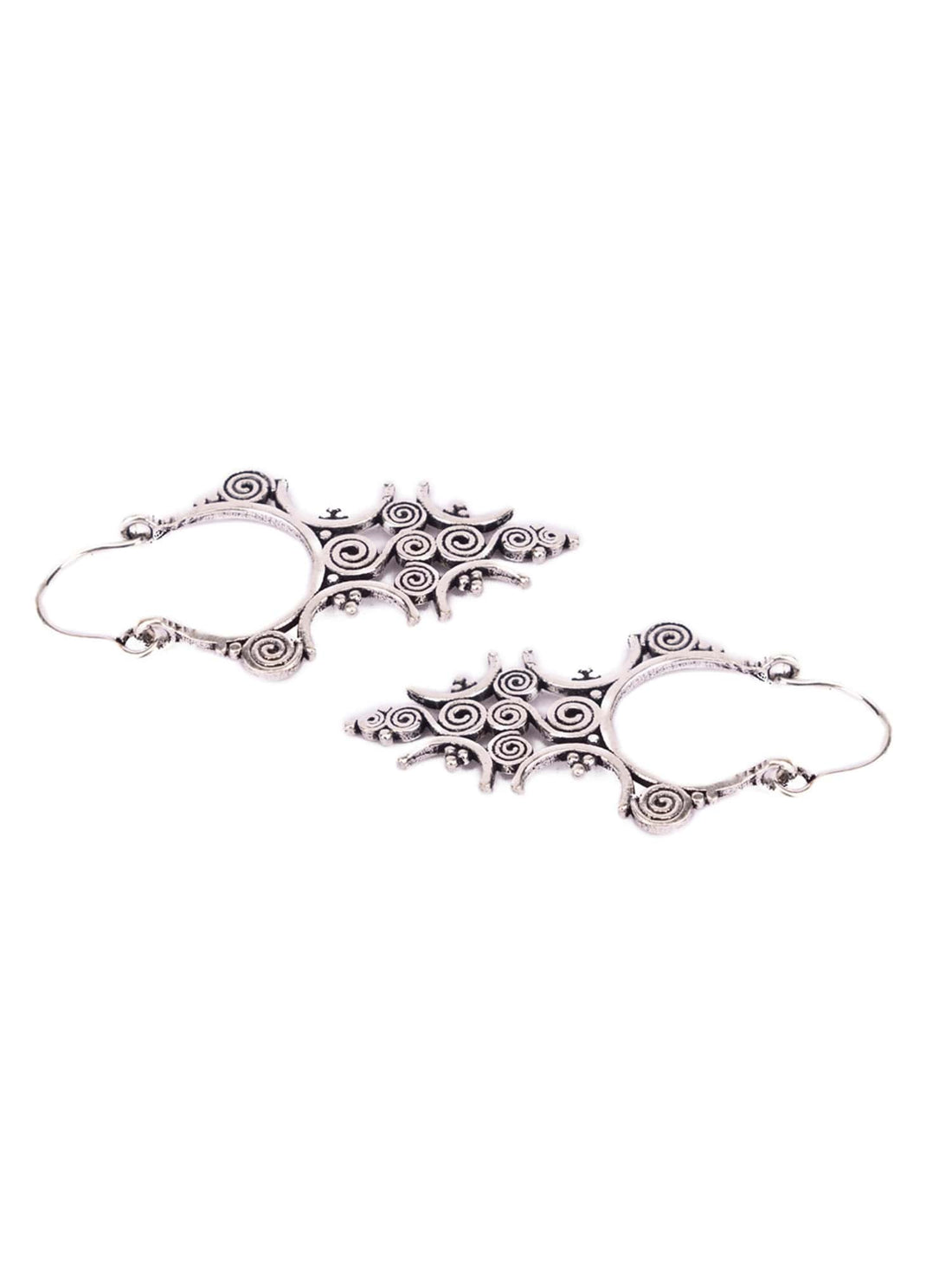 Party Wear Hoops Earrings - Traditional Silver-Plated Brass Earrings By Studio One Love