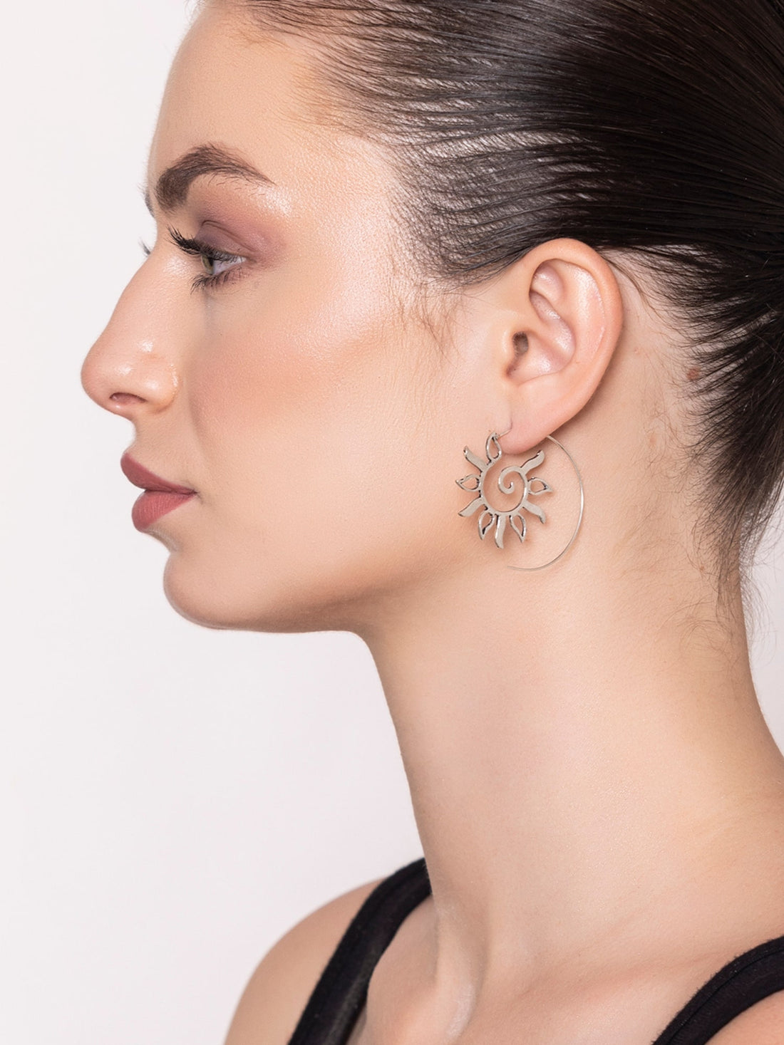 Party Wear Hoops Earrings - Western Silver-Plated Brass Earrings By Studio One Love