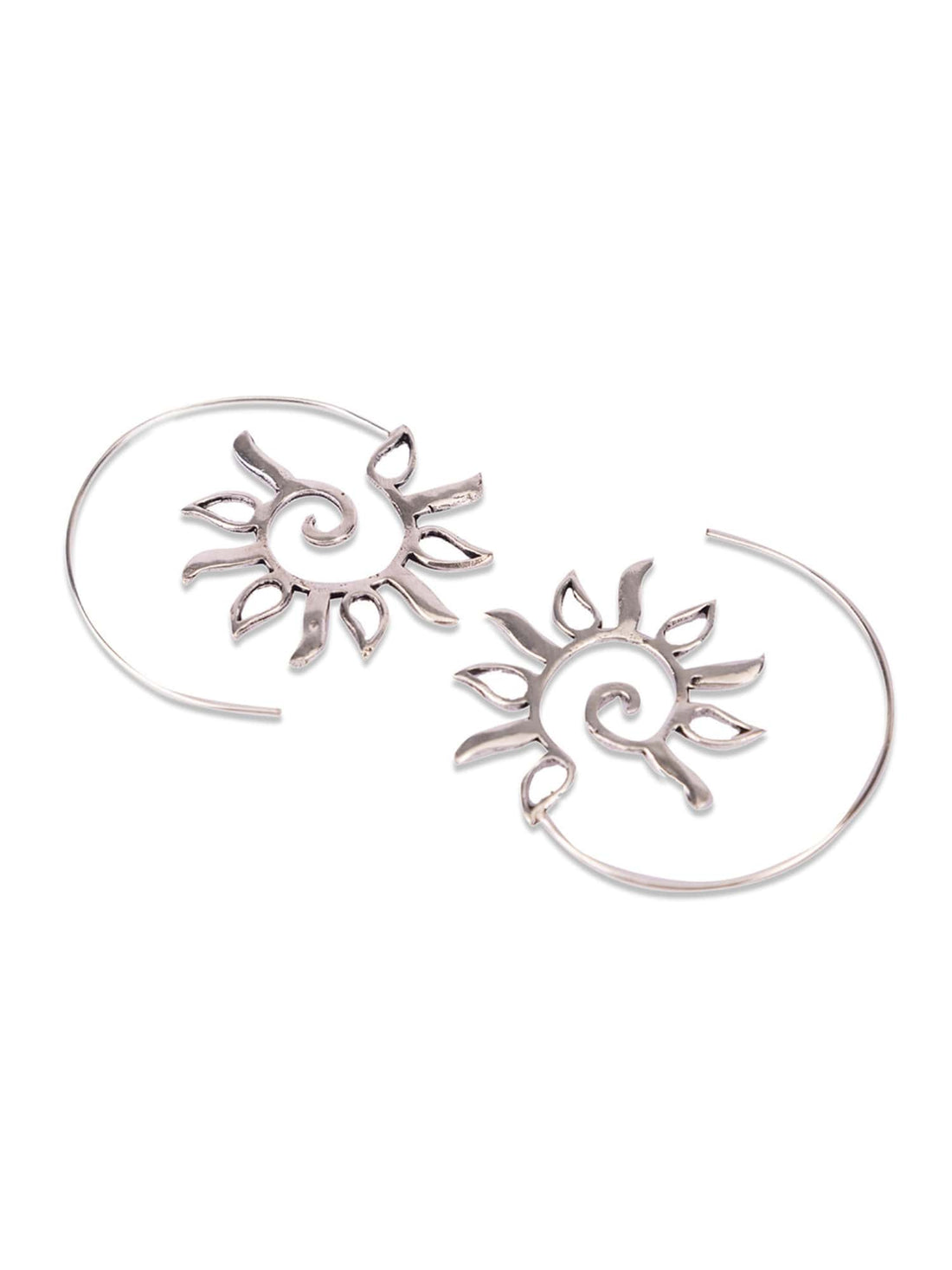 Party Wear Hoops Earrings - Western Silver-Plated Brass Earrings By Studio One Love