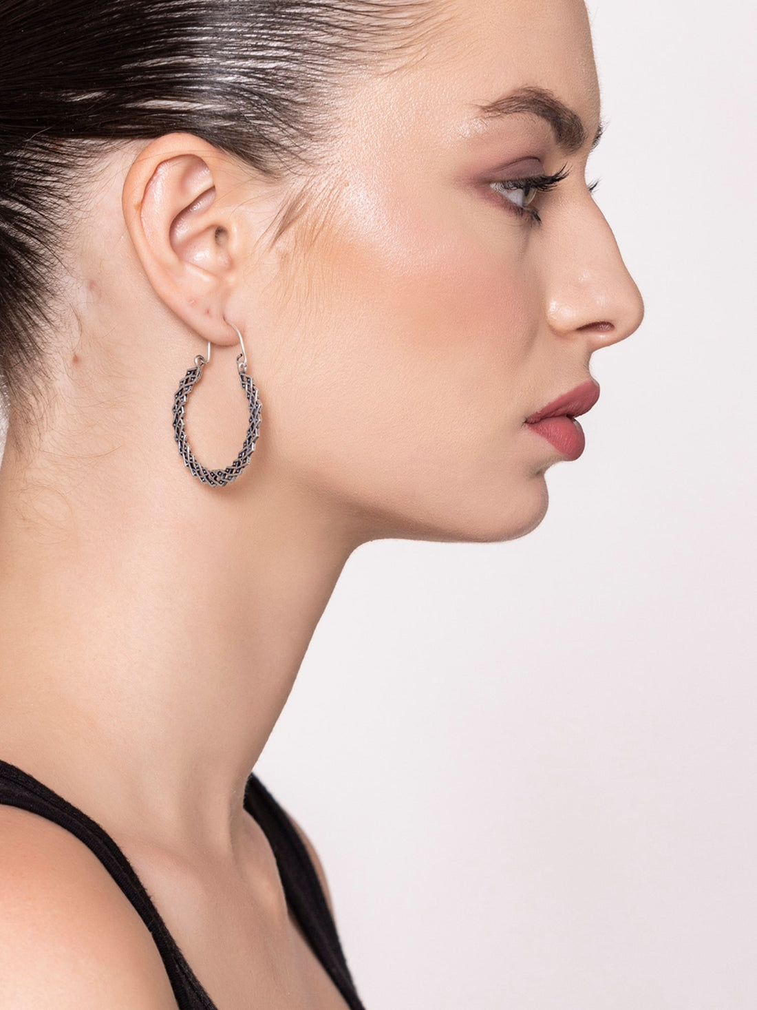 Party Wear Hoops Earrings - Western Silver-Plated Brass Earrings By Studio One Love