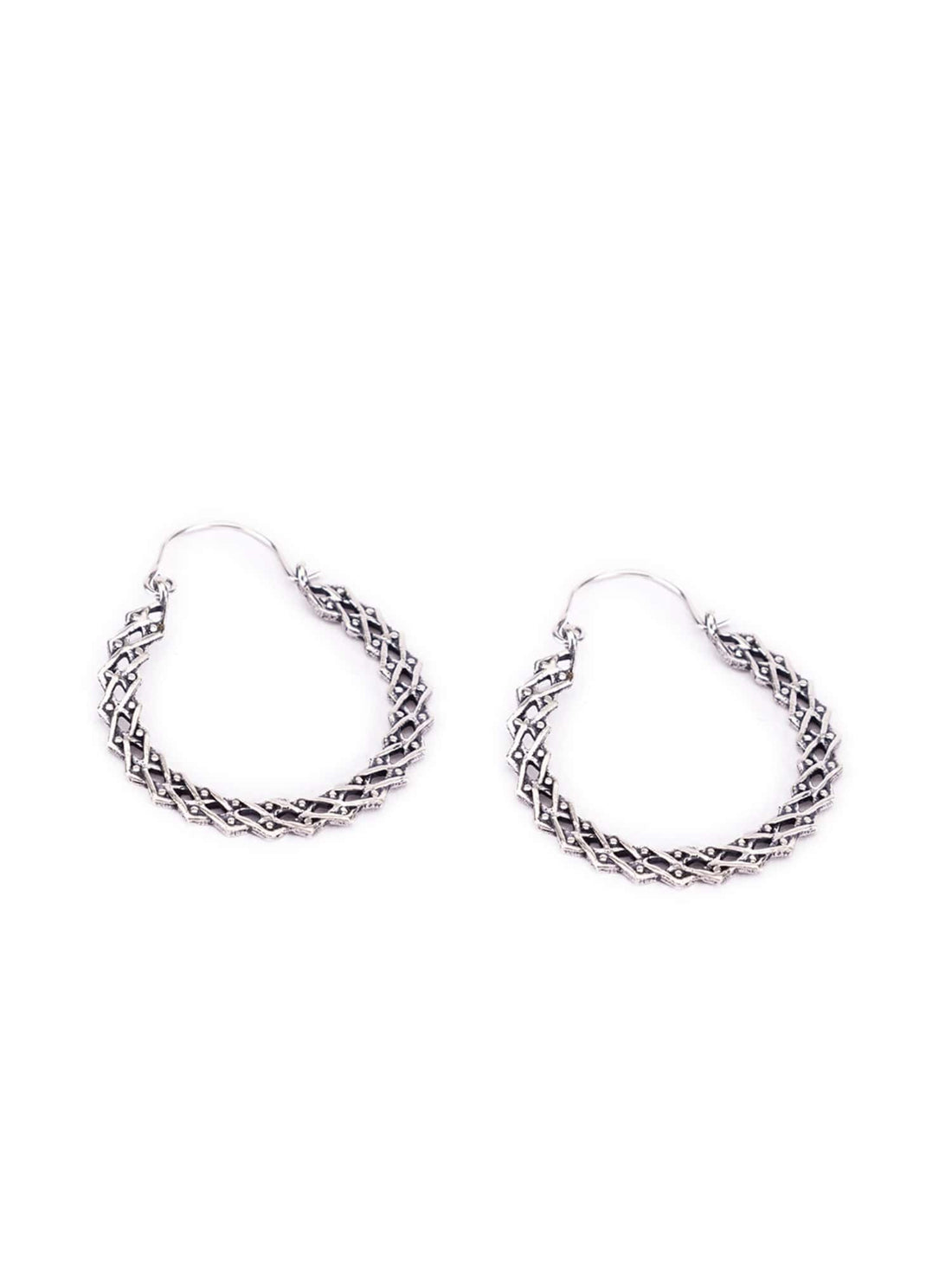 Party Wear Hoops Earrings - Western Silver-Plated Brass Earrings By Studio One Love