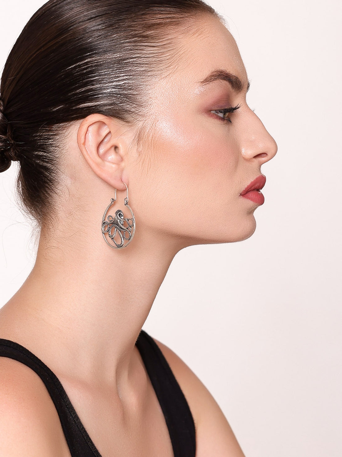 Party Wear Hoops Earrings - Western Silver-Plated Brass Earrings By Studio One Love