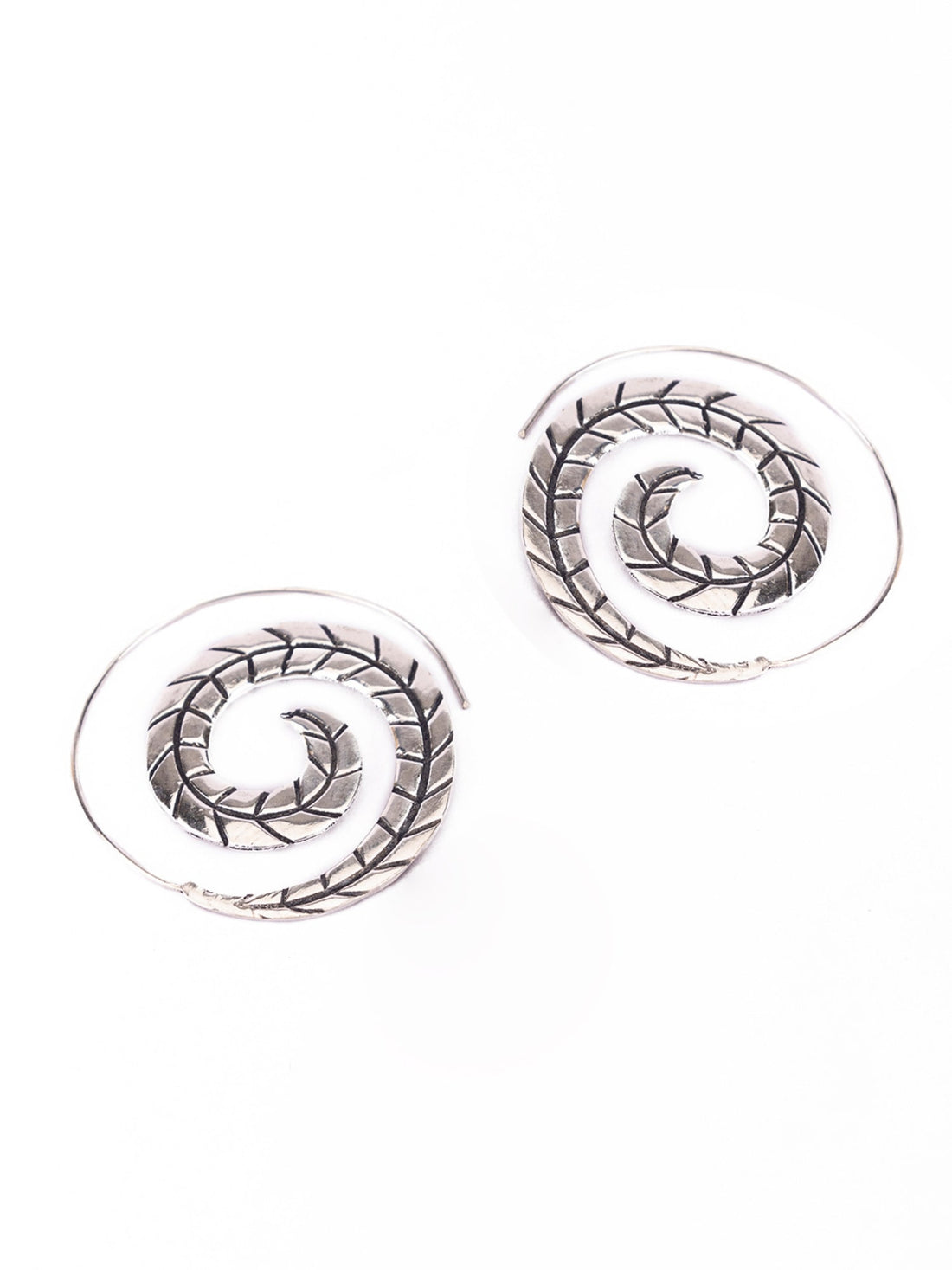 Work Wear Hoops Earrings - Western Silver-Plated Brass Earrings By Studio One Love