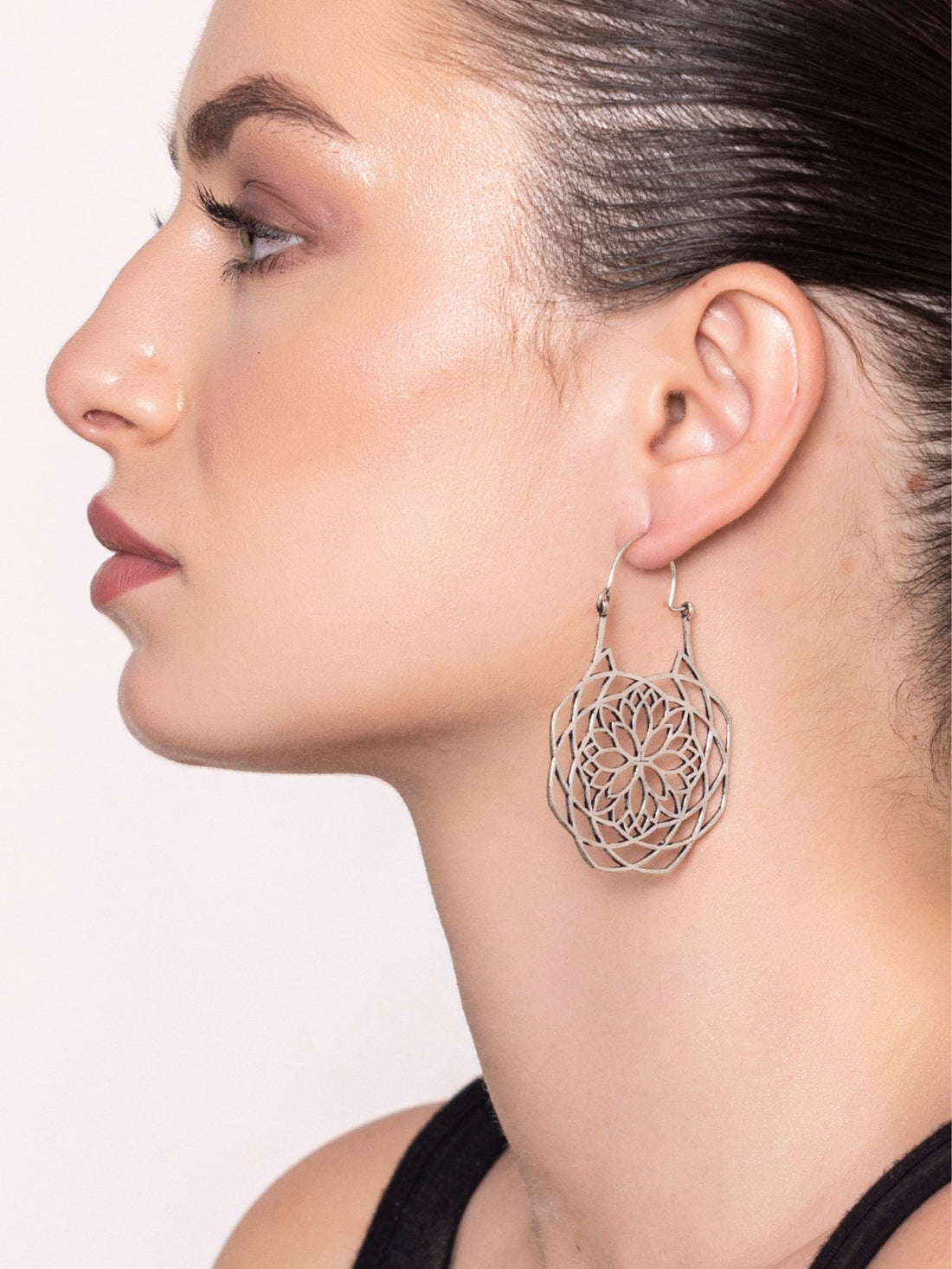 Festive Wear Hoops Earrings - Western Silver-Plated Brass Earrings By Studio One Love