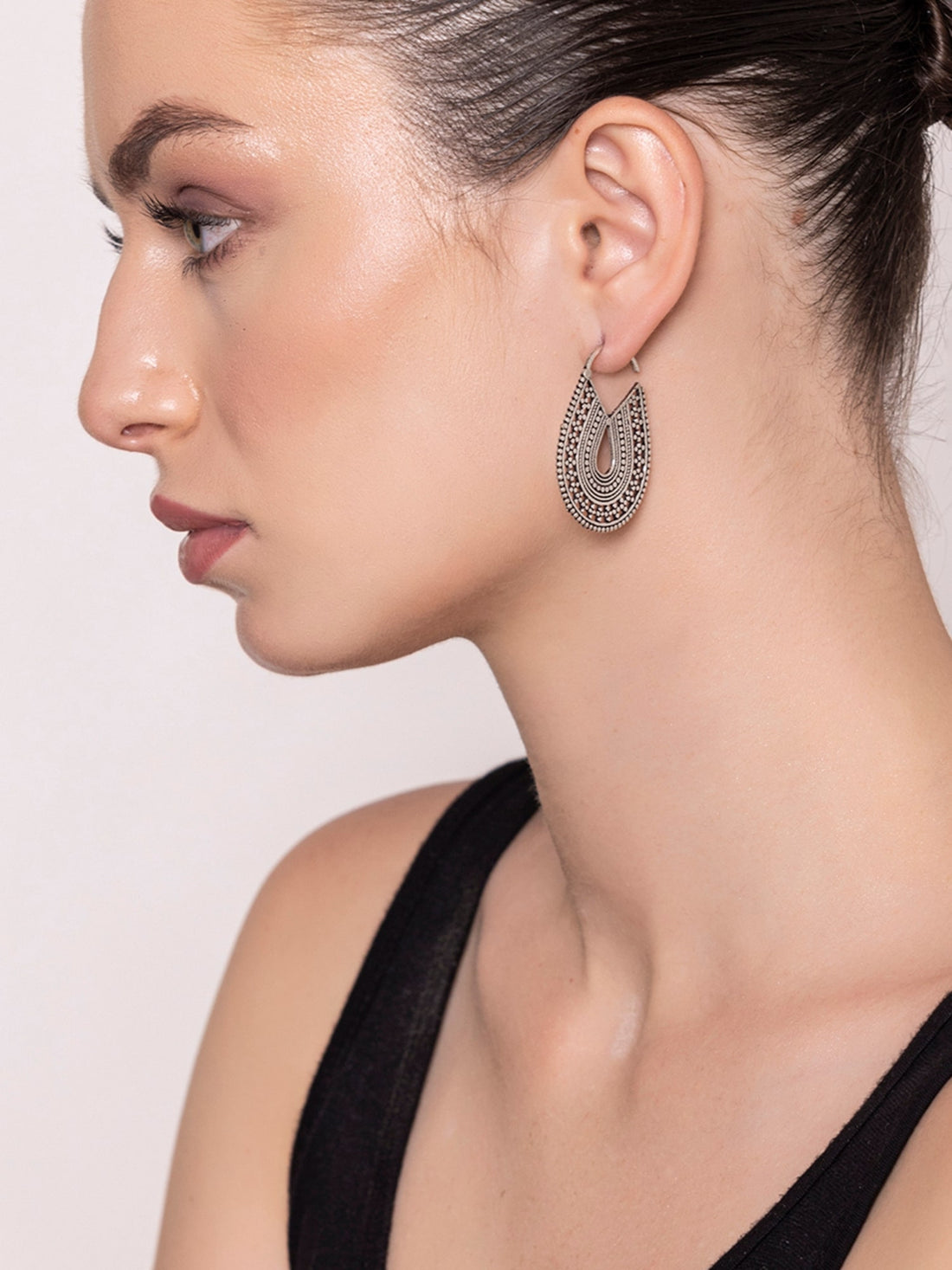 Daily Wear Hoops Earrings - Western Silver-Plated Brass Earrings By Studio One Love