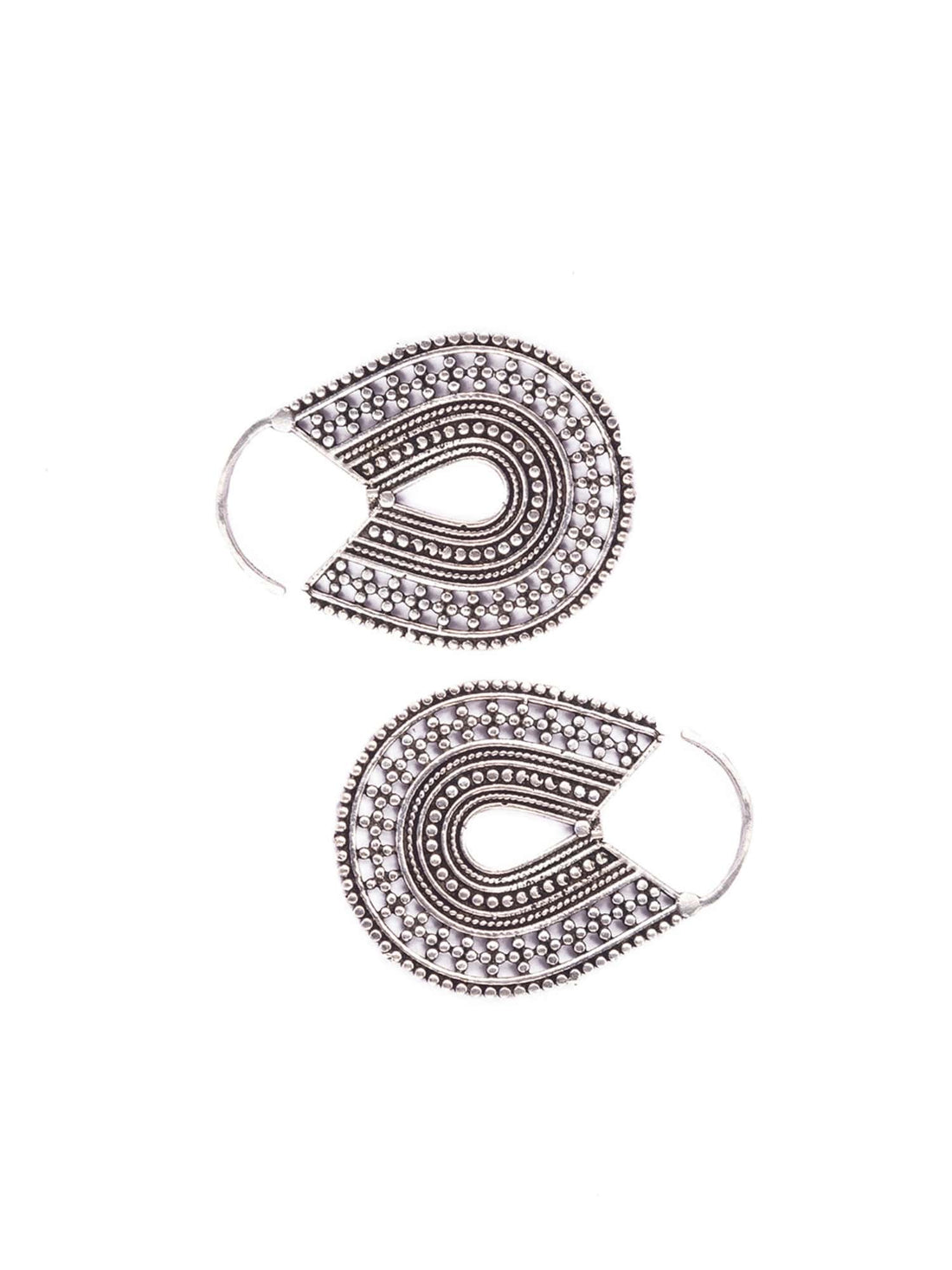 Daily Wear Hoops Earrings - Western Silver-Plated Brass Earrings By Studio One Love