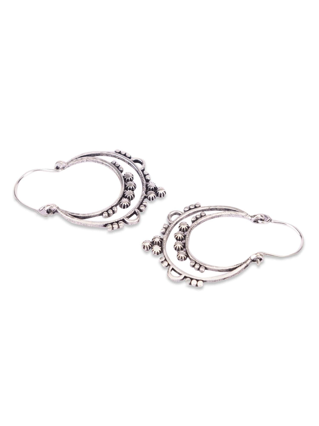 Daily Wear Hoops Earrings - Western Silver-Plated Brass Earrings By Studio One Love