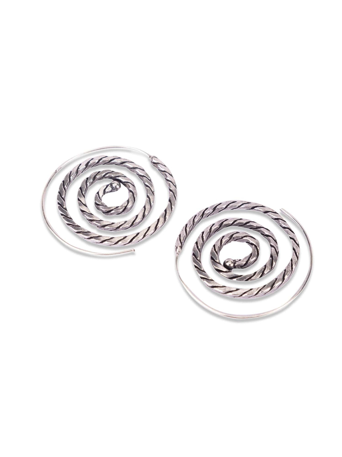 Daily Wear Hoops Earrings - Western Silver-Plated Brass Earrings By Studio One Love